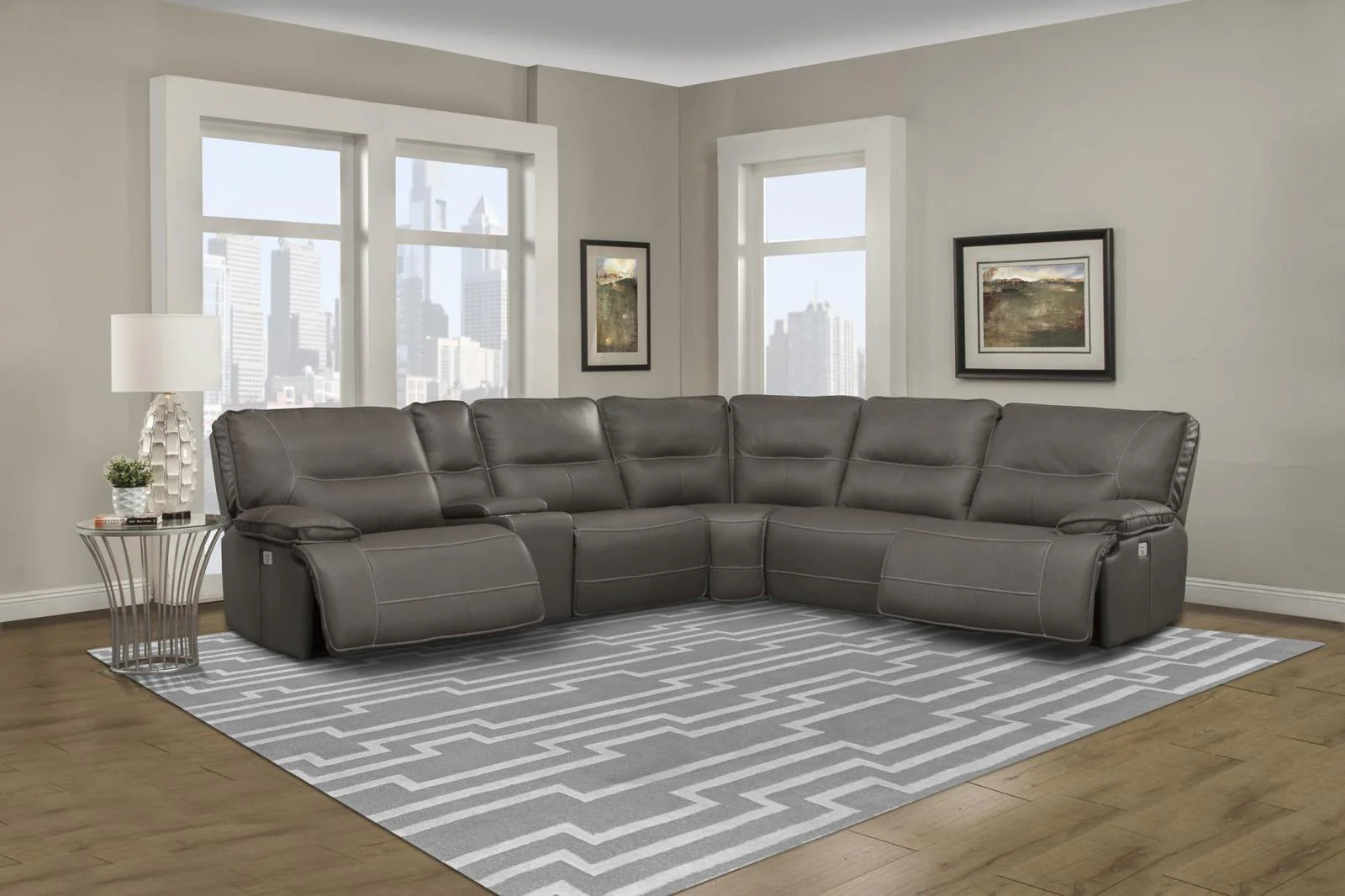 Parker House Spartacus LAF Chair Recliner Power with USB and Power Headrest in Haze - Image 2