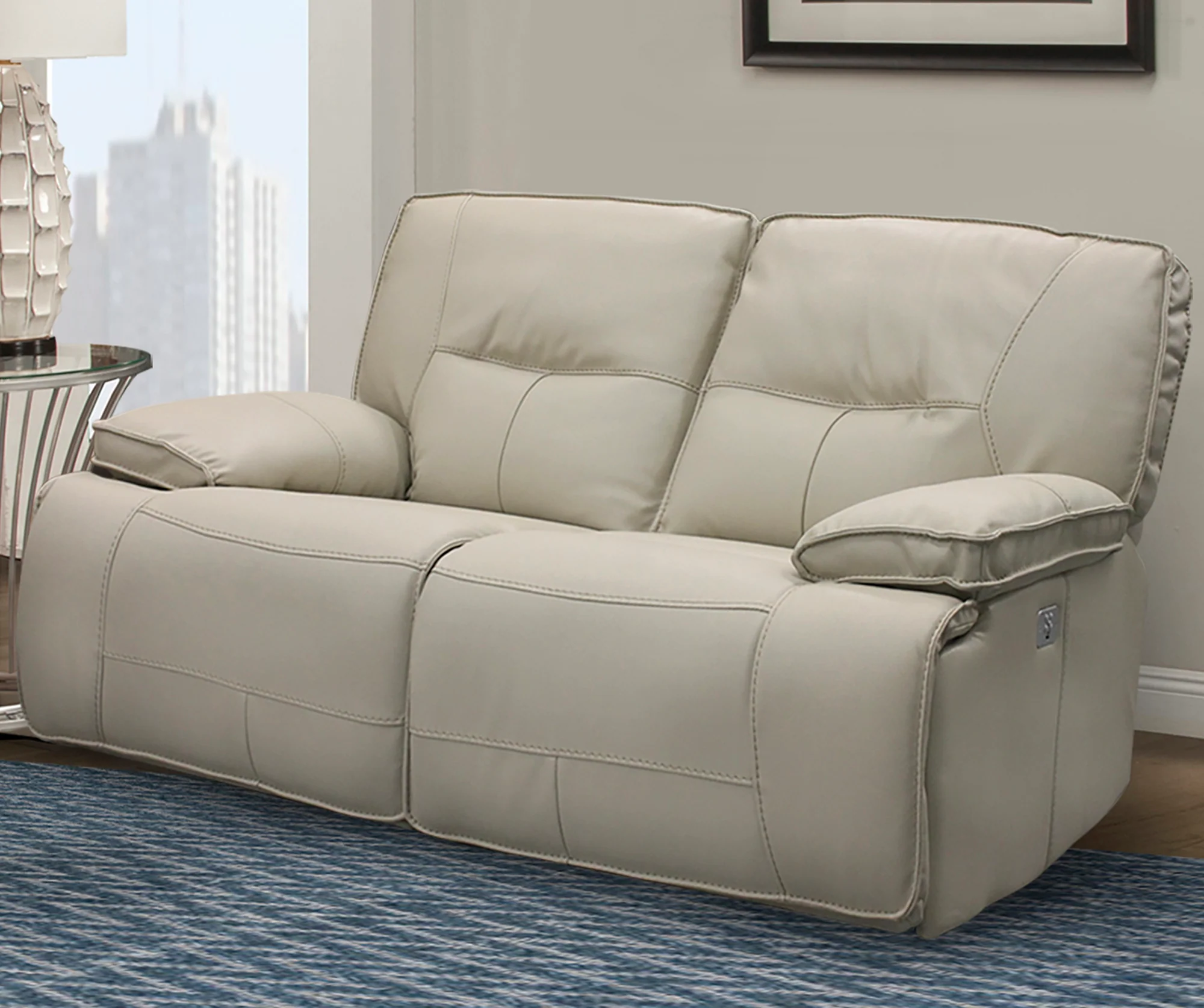 Parker House Spartacus Power Loveseat in Oyster