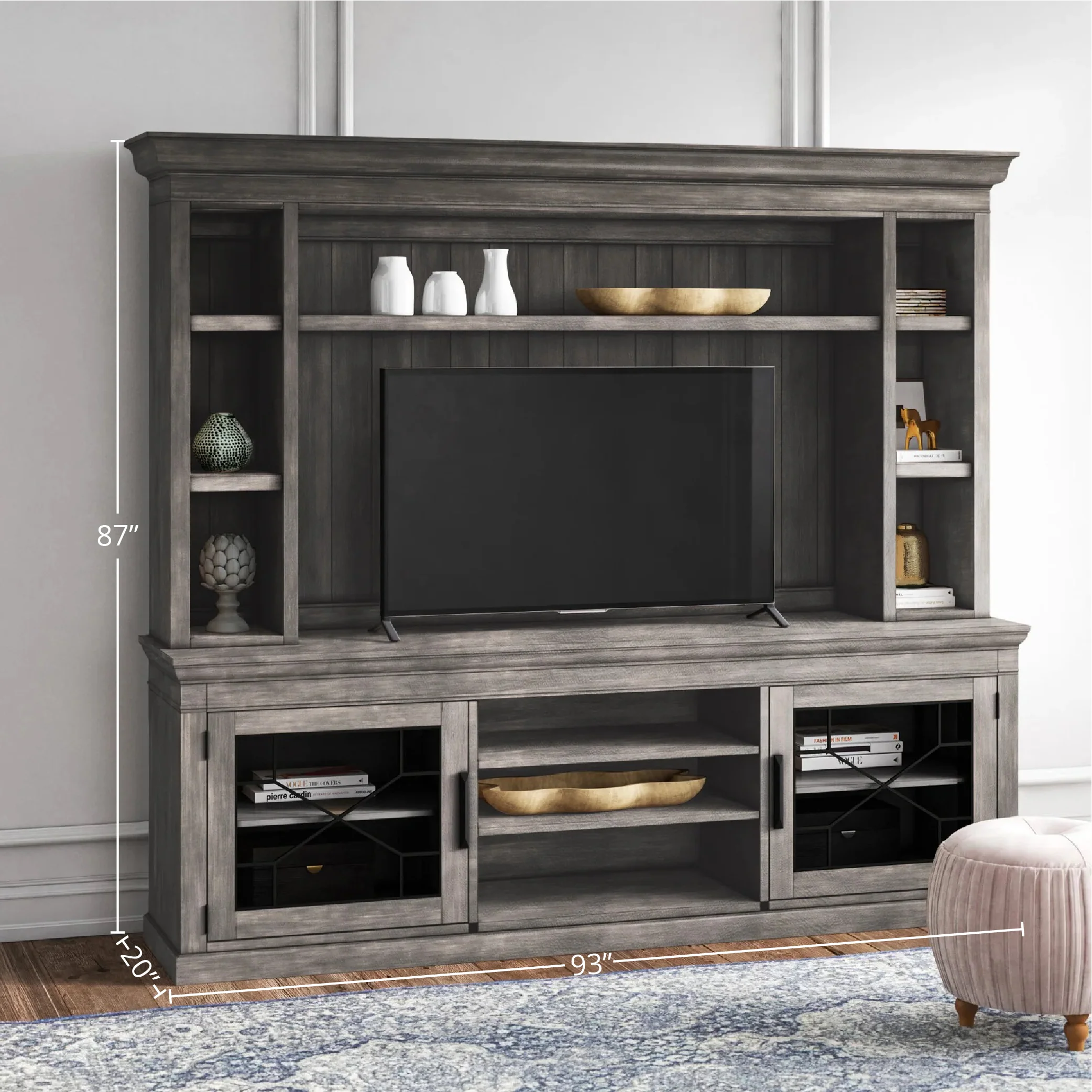 Parker House Sundance - Smokey Grey 92 In. Console with Hutch - Image 3
