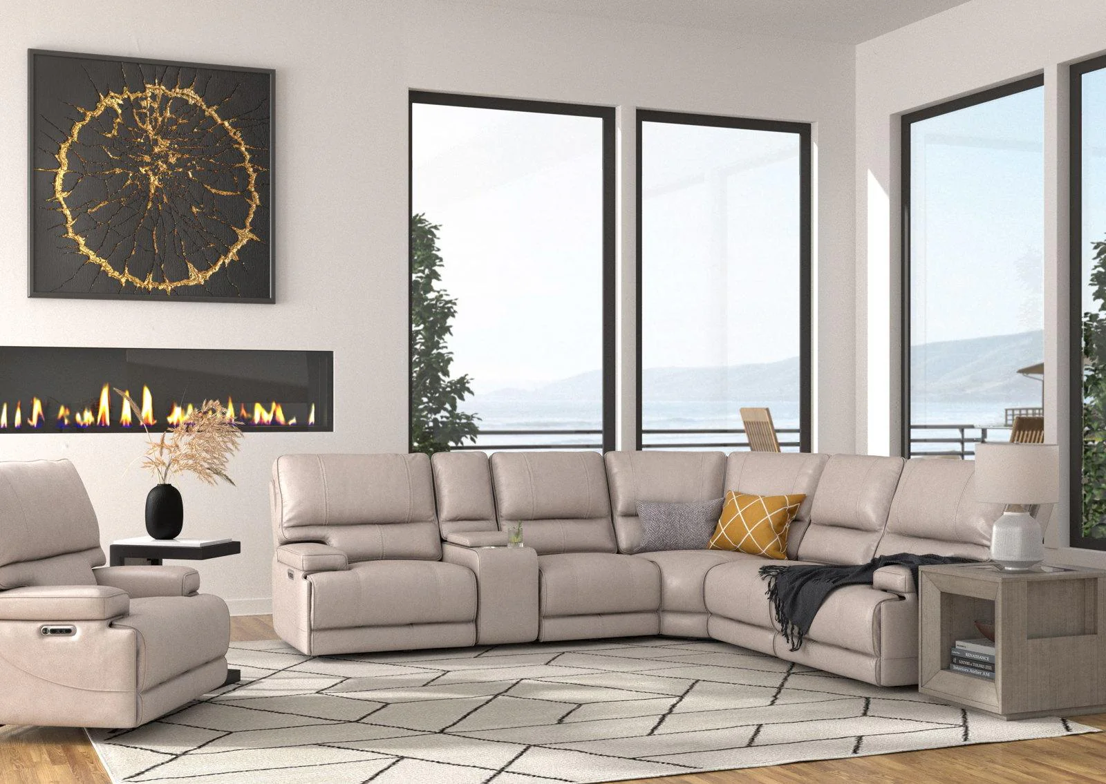 Parker House Whitman Power Cordless Right Arm Facing Recliner in Verona Linen - Image 2