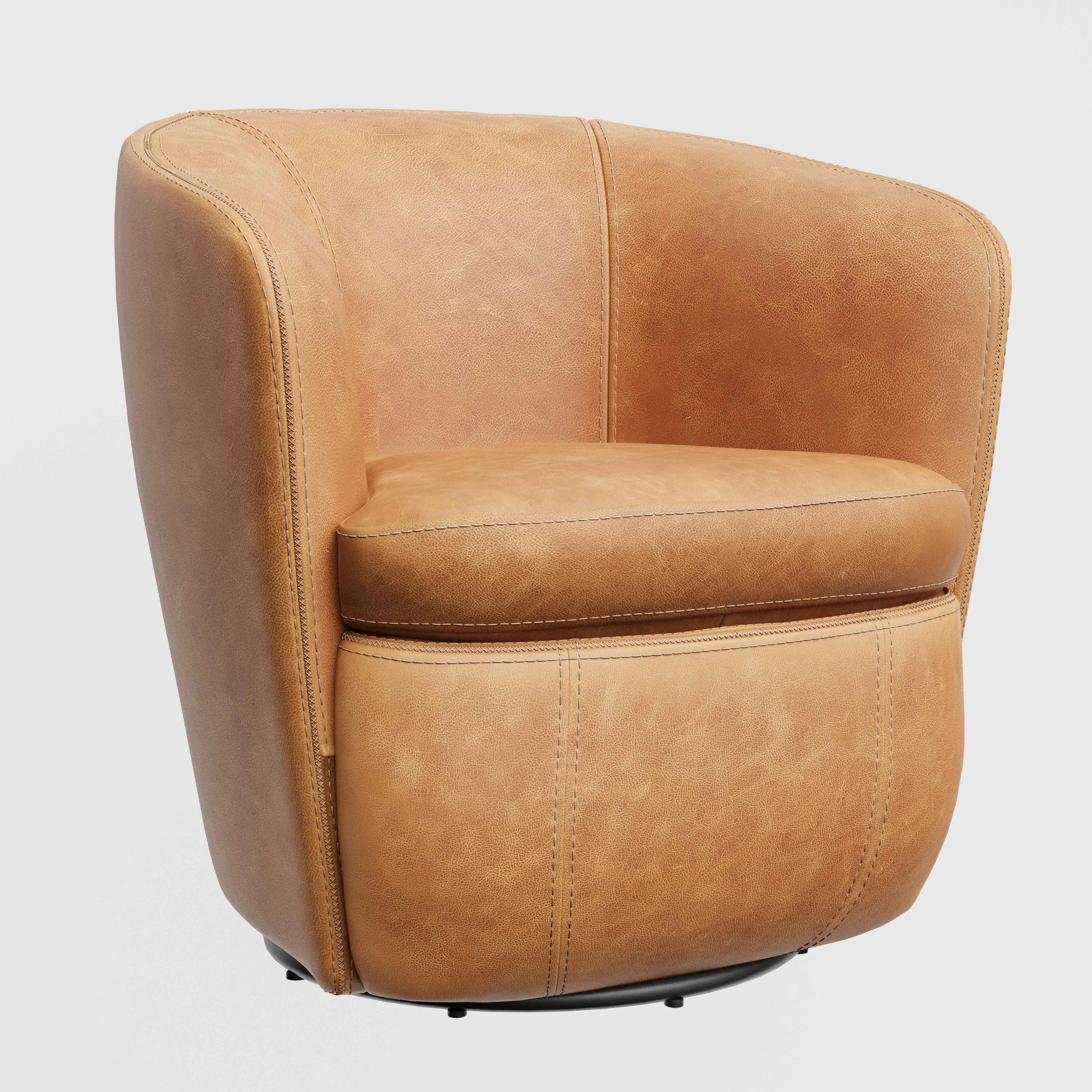 Parker Living Barolo - Vintage Caramel 100% Italian Leather Swivel Club Chair - Image 2