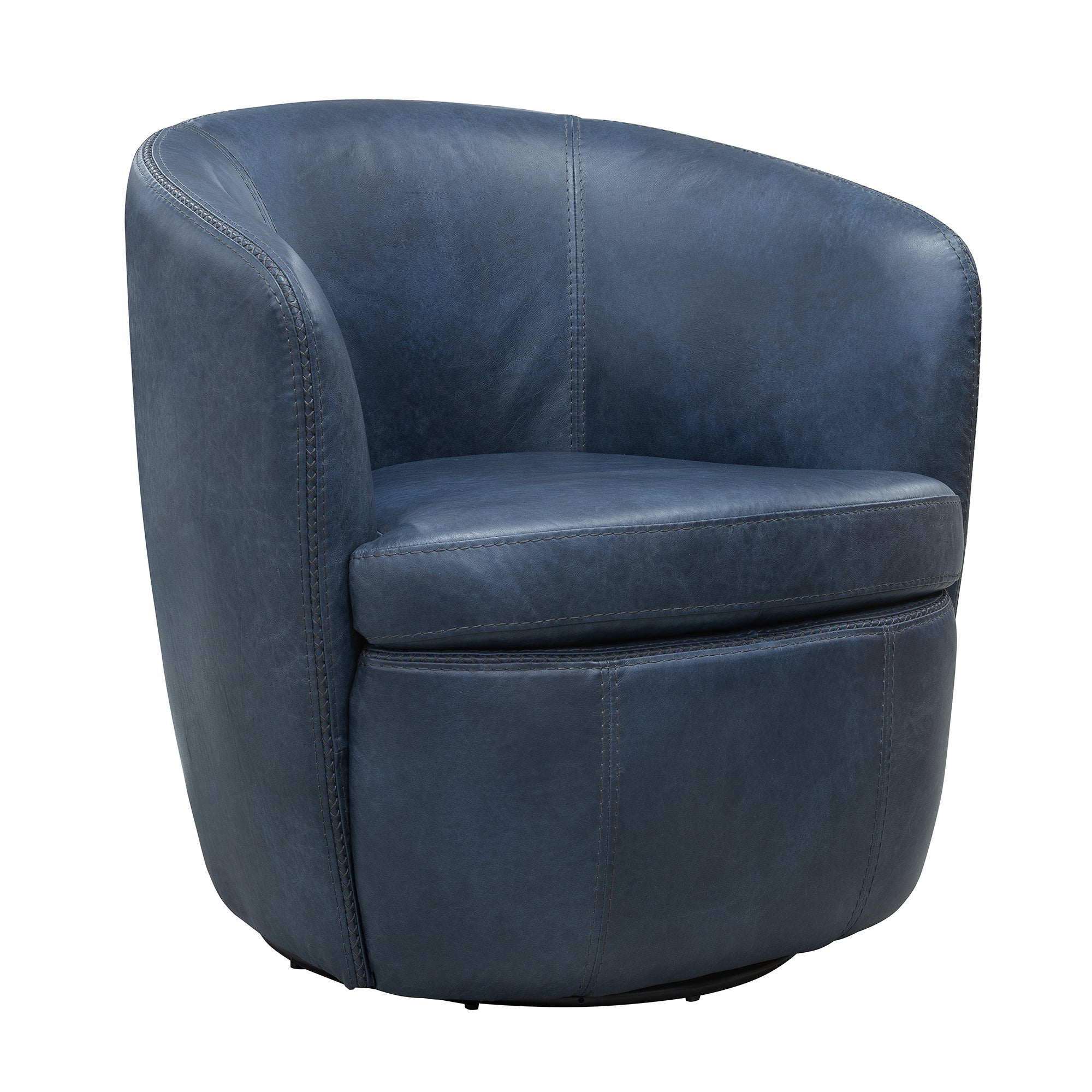 Parker Living Barolo - Vintage Navy 100% Italian Leather Swivel Club Chair - Image 2