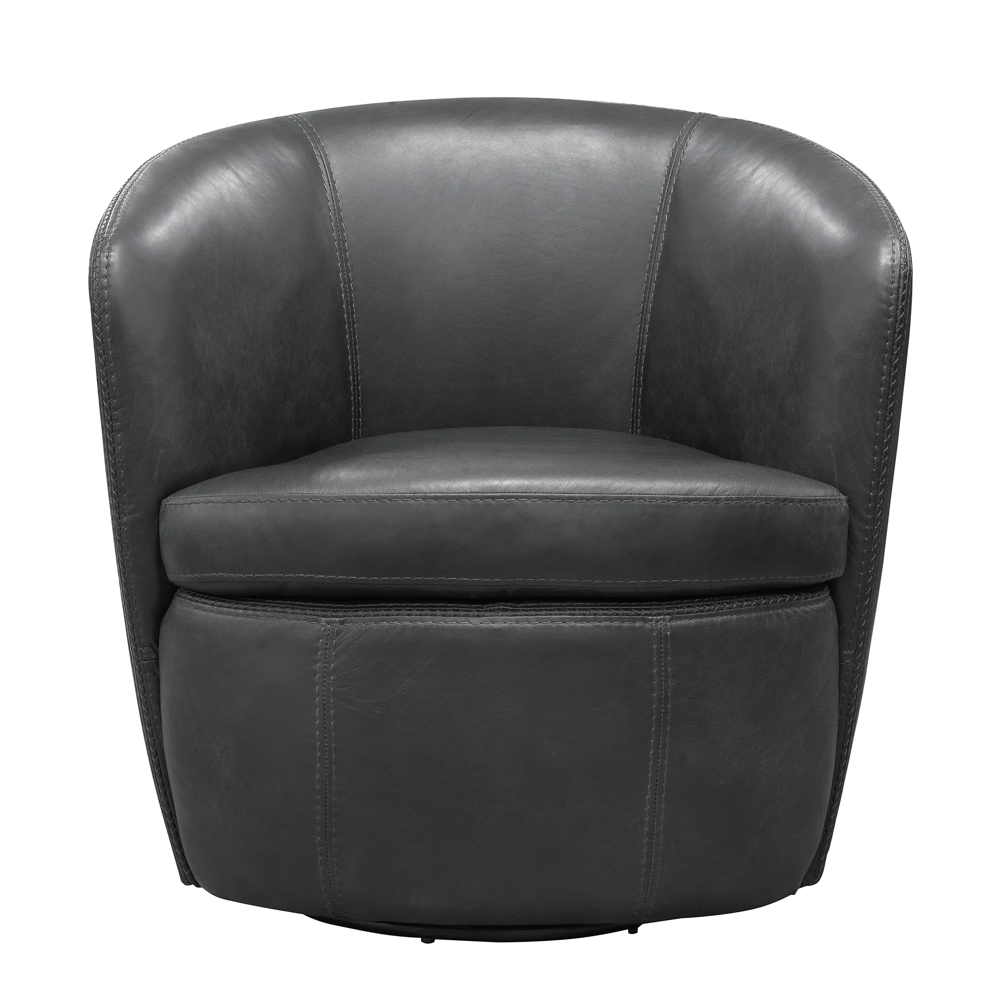 Parker Living Barolo - Vintage Slate 100% Italian Leather Swivel Club Chair - Image 5