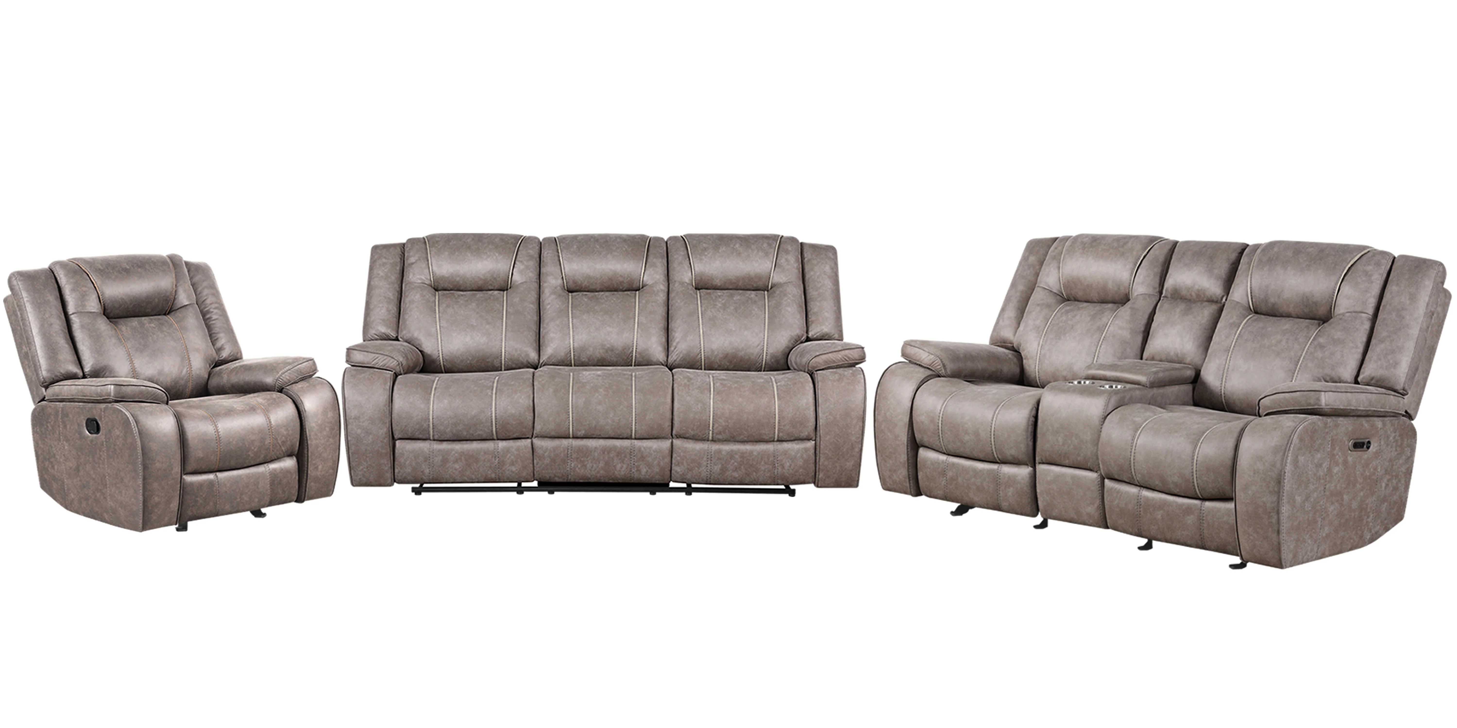 Parker Living Blake - Desert Taupe Manual Reclining Sofa Loveseat and Recliner - Image 2