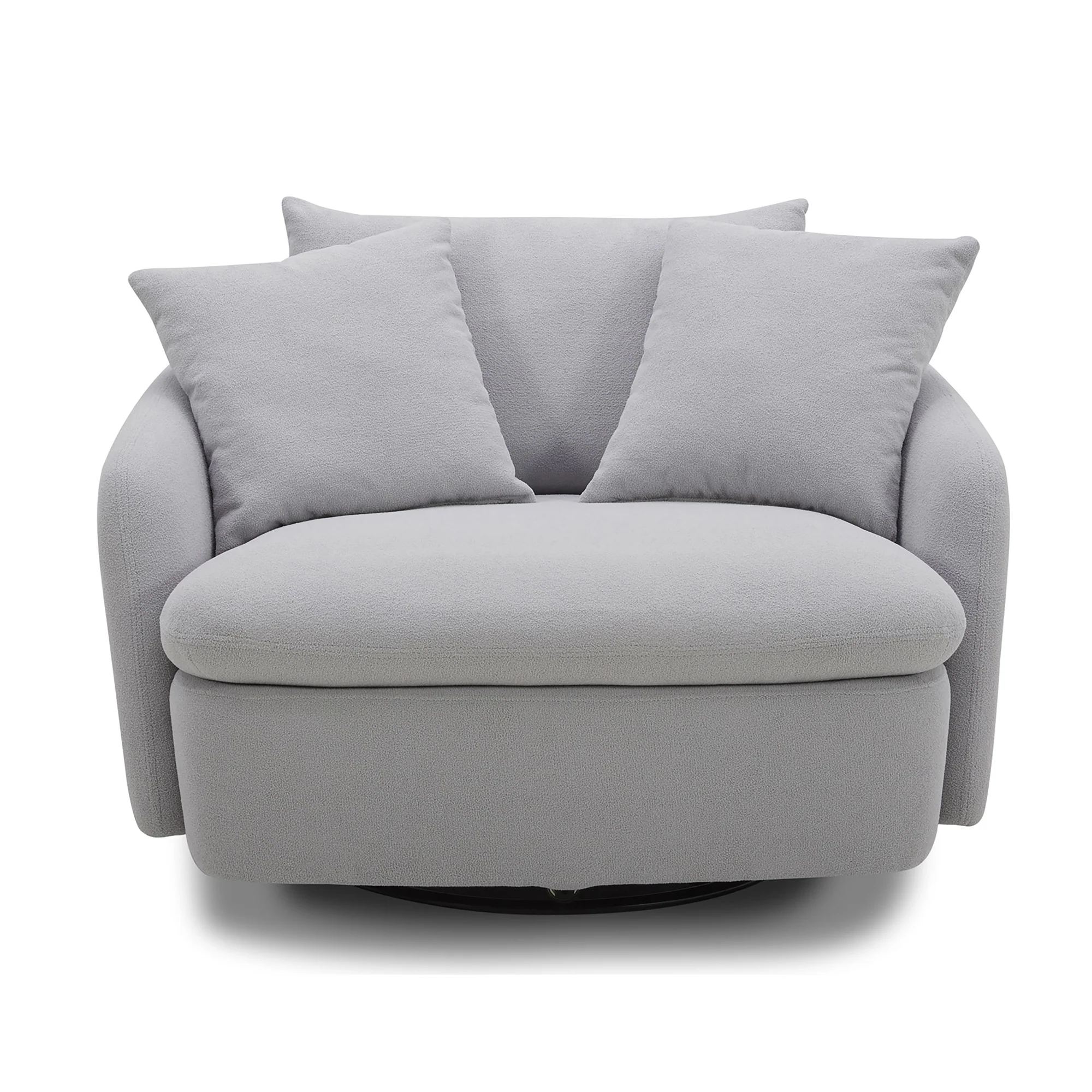 Parker Living Boomer - Dove Grey Large Swivel Chair with 2 Toss Pillows - Image 4