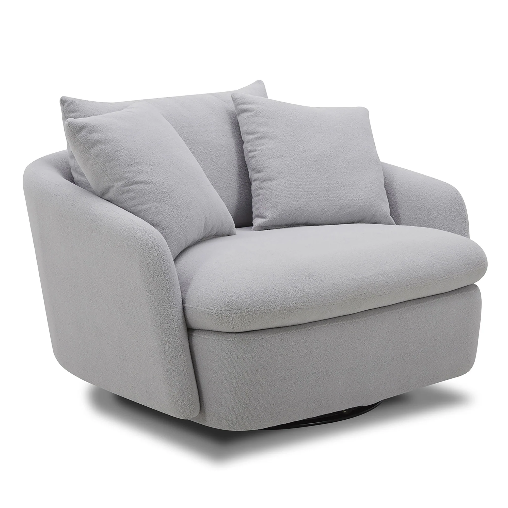Parker Living Boomer - Dove Grey Large Swivel Chair with 2 Toss Pillows Two Pack - Image 4