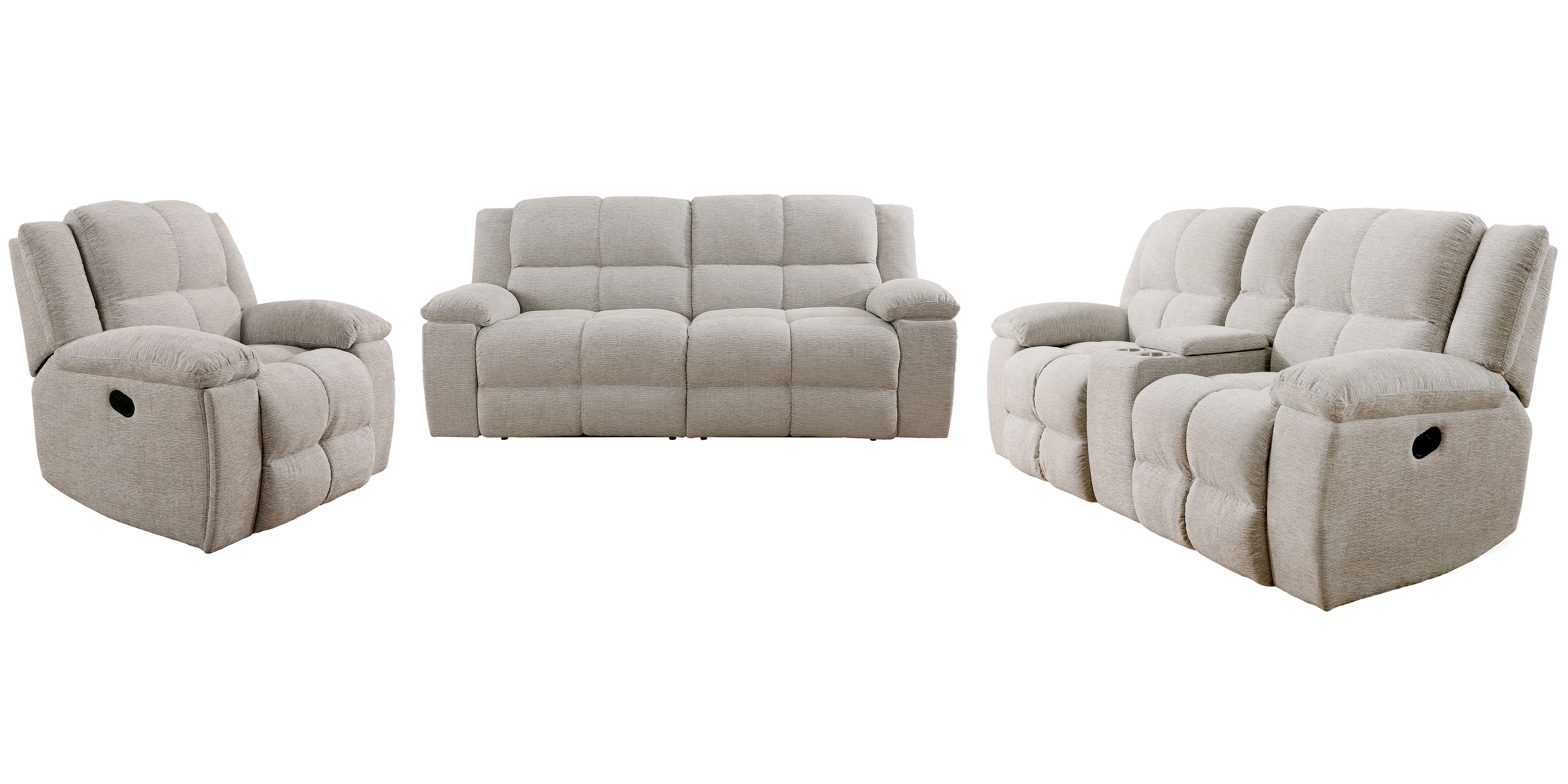 Parker Living Buster - Opal Taupe Manual Reclining Sofa Loveseat and Recliner - Image 2