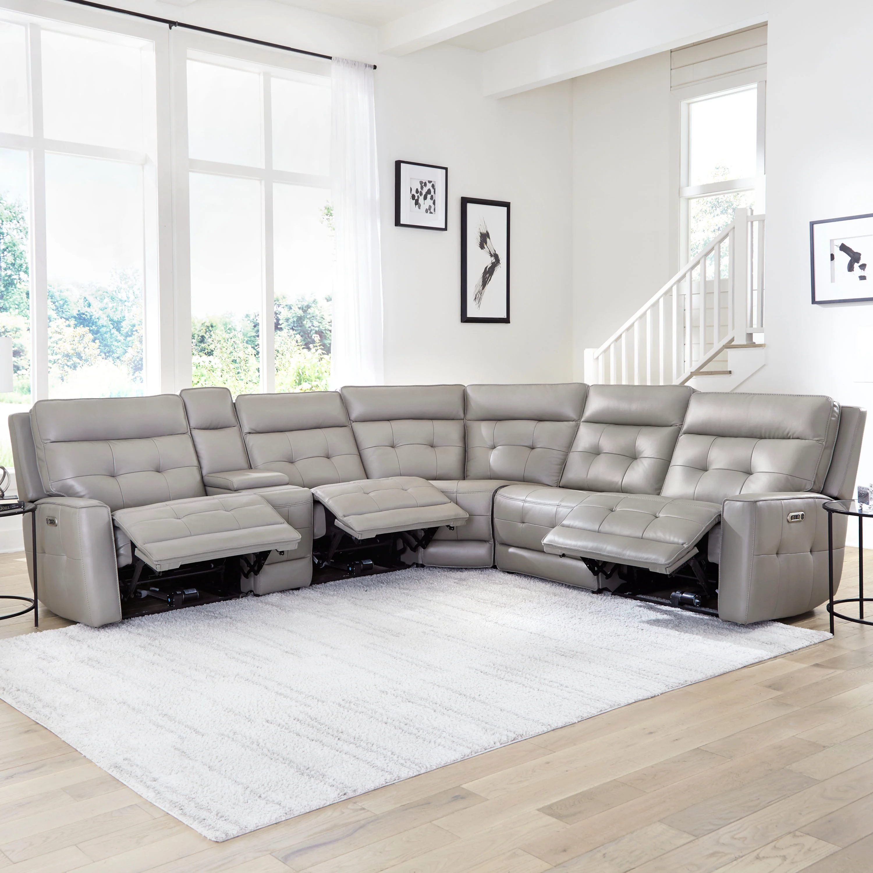 Parker Living Canterbury - Pewter 6 Piece Zero Gravity Modular Power Reclining Sectional - Image 3