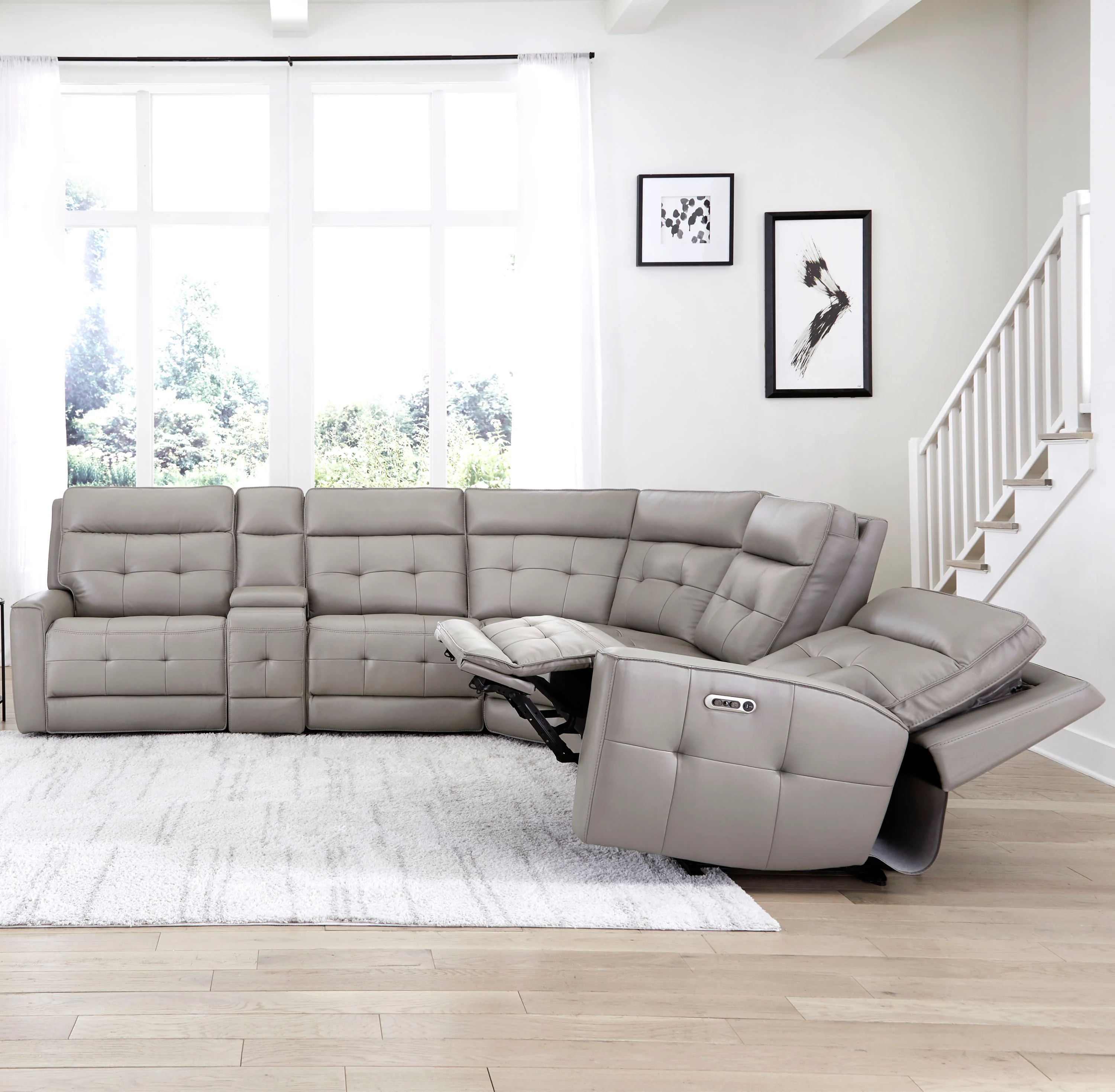 Parker Living Canterbury - Pewter 6 Piece Zero Gravity Modular Power Reclining Sectional - Image 4