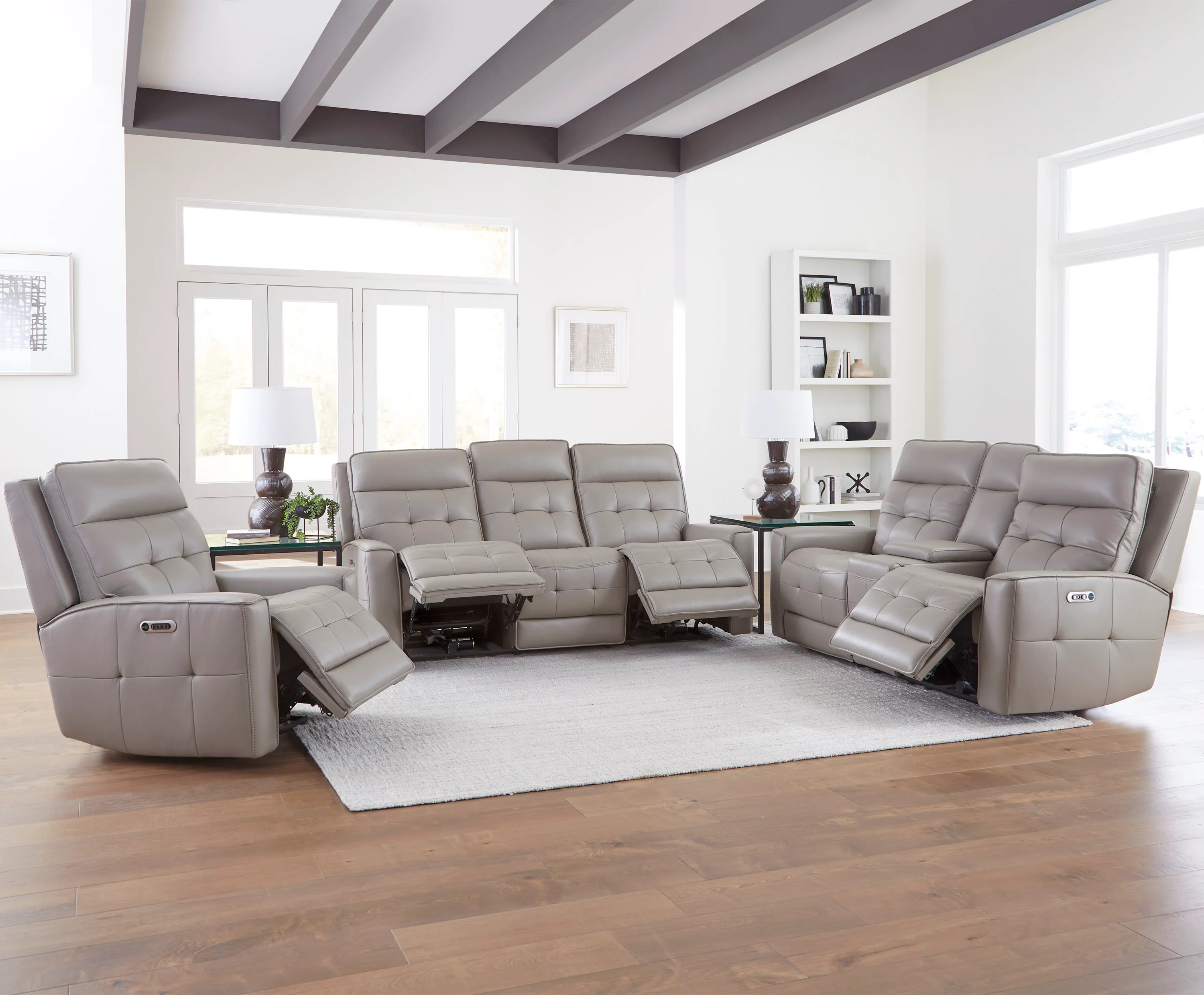 Parker Living Canterbury - Pewter Power Reclining Zero Gravity Console Loveseat - Image 4