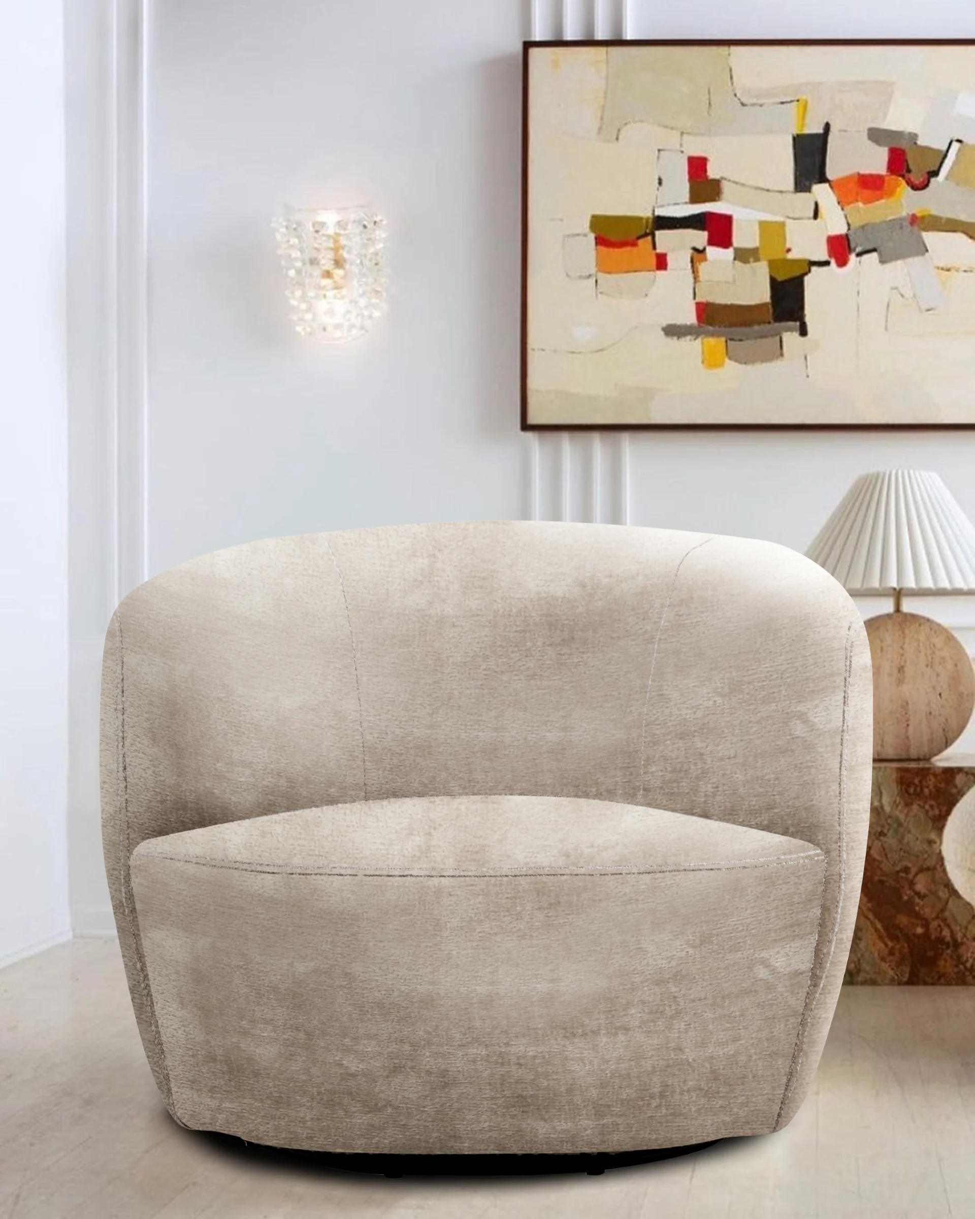Parker Living Carina - Miami Mink Swivel Barrel Chair - Image 3
