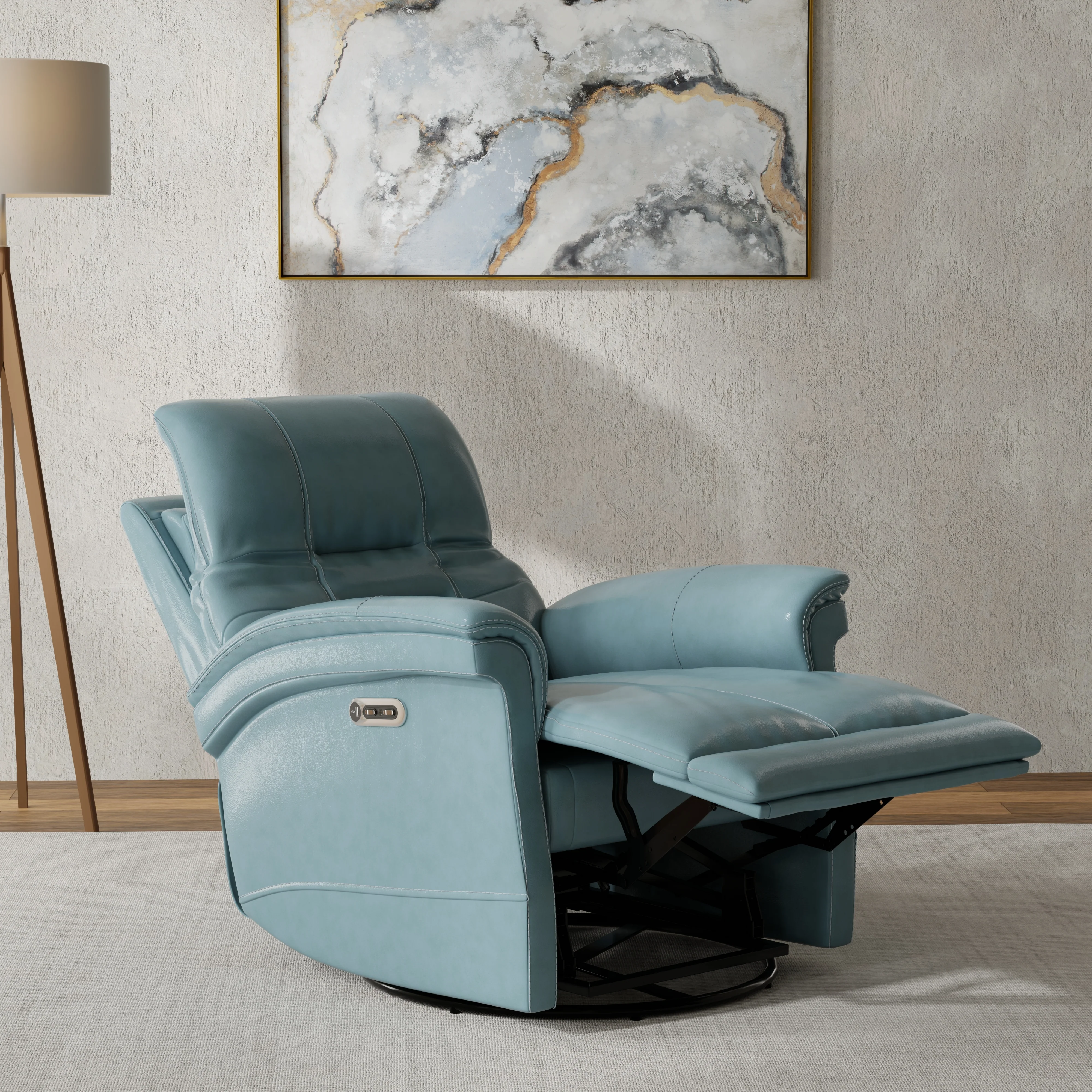 Parker Living Carnegie - Verona Azure - Powered By Freemotion Cordless Power Swivel Glider Recliner Two Pack - Image 3
