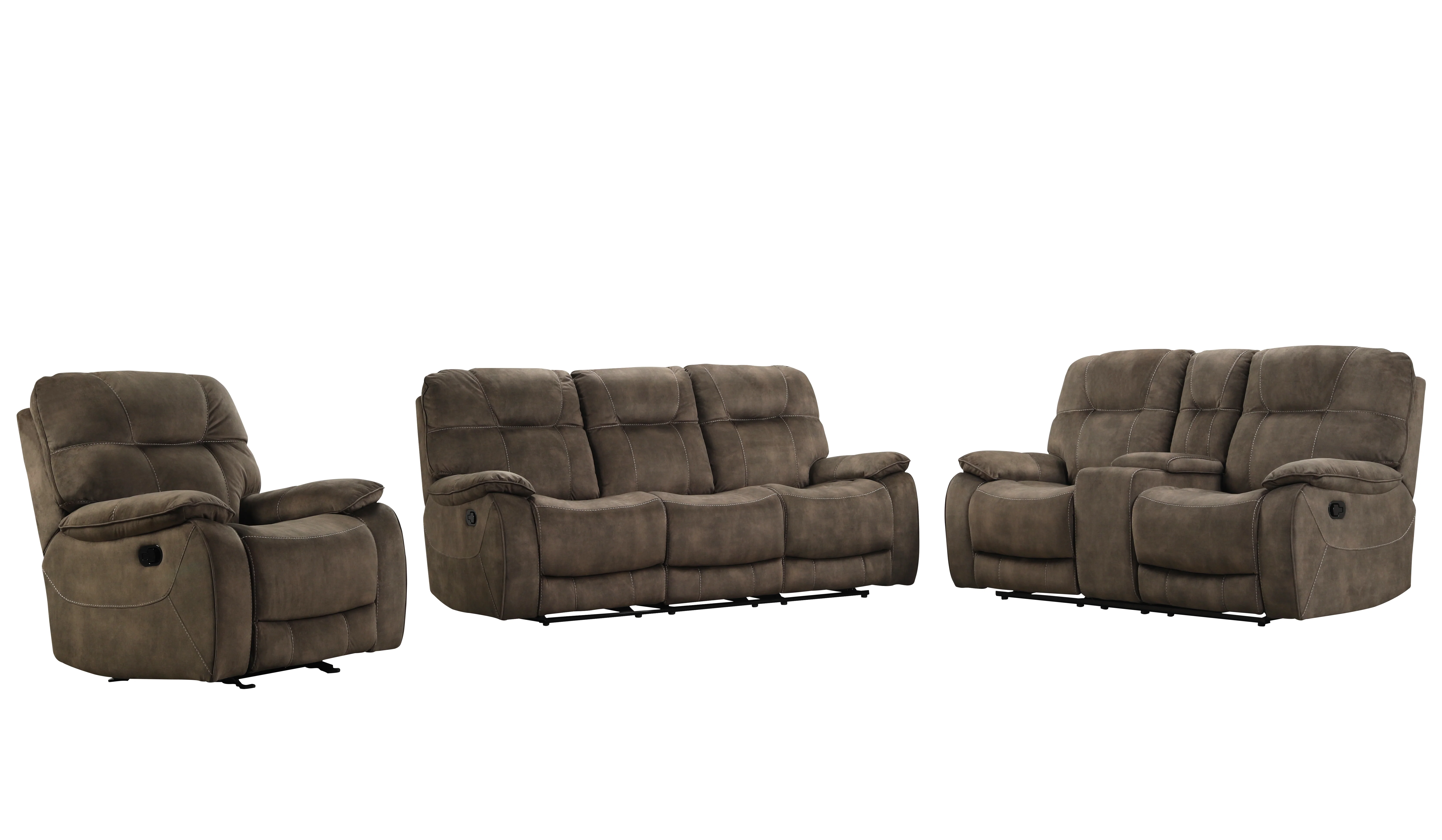 Parker Living Cooper - Shadow Brown Manual Reclining Sofa Loveseat and Recliner - Image 2