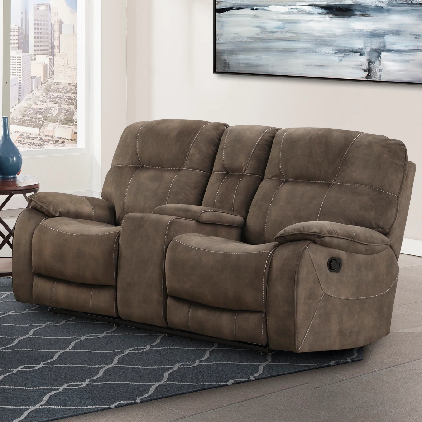 Parker Living Cooper - Shadow Brown Manual Reclining Sofa Loveseat and Recliner - Image 3