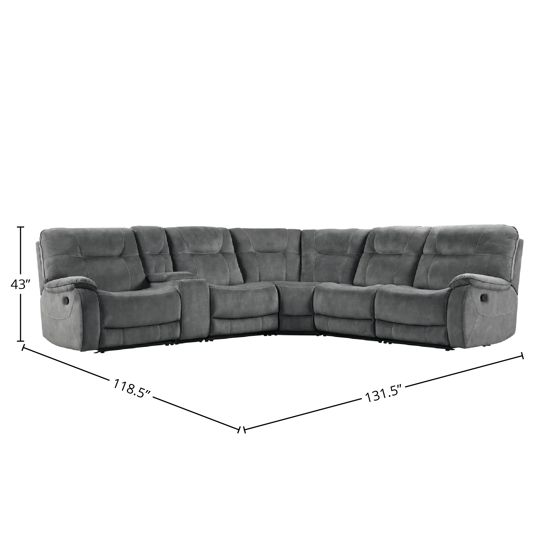 Parker Living Cooper - Shadow Grey 6 Piece Modular Manual Reclining Sectional - Image 2