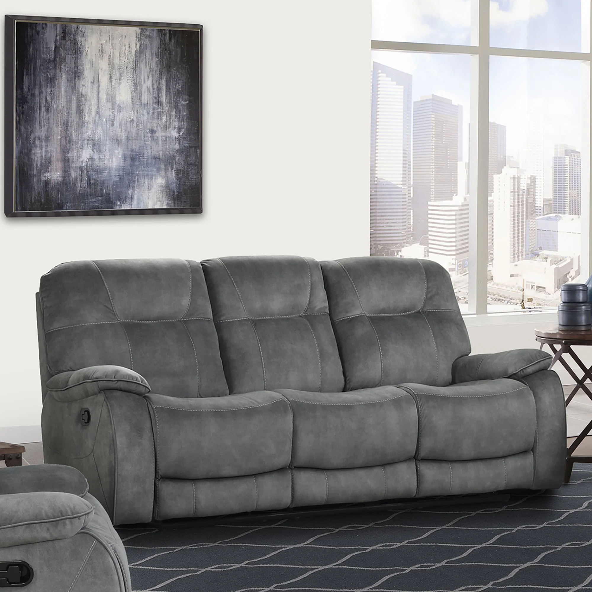 Parker Living Cooper - Shadow Grey Manual Reclining Sofa and Loveseat - Image 3