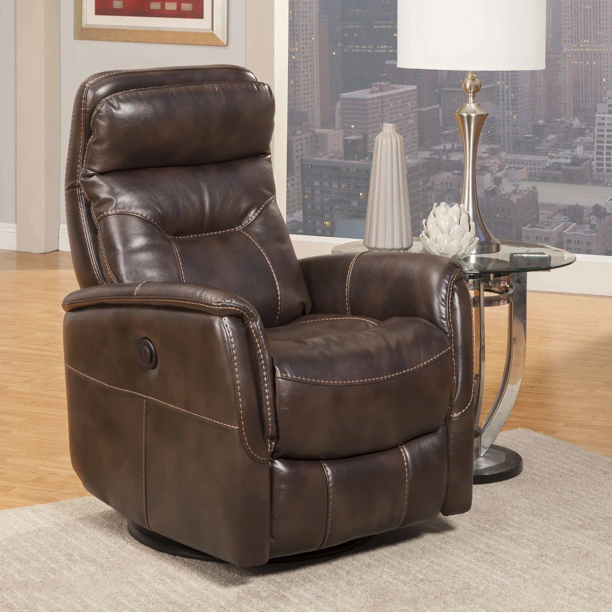 Parker Living Gemini - Truffle Power Swivel Glider Recliner - Image 3