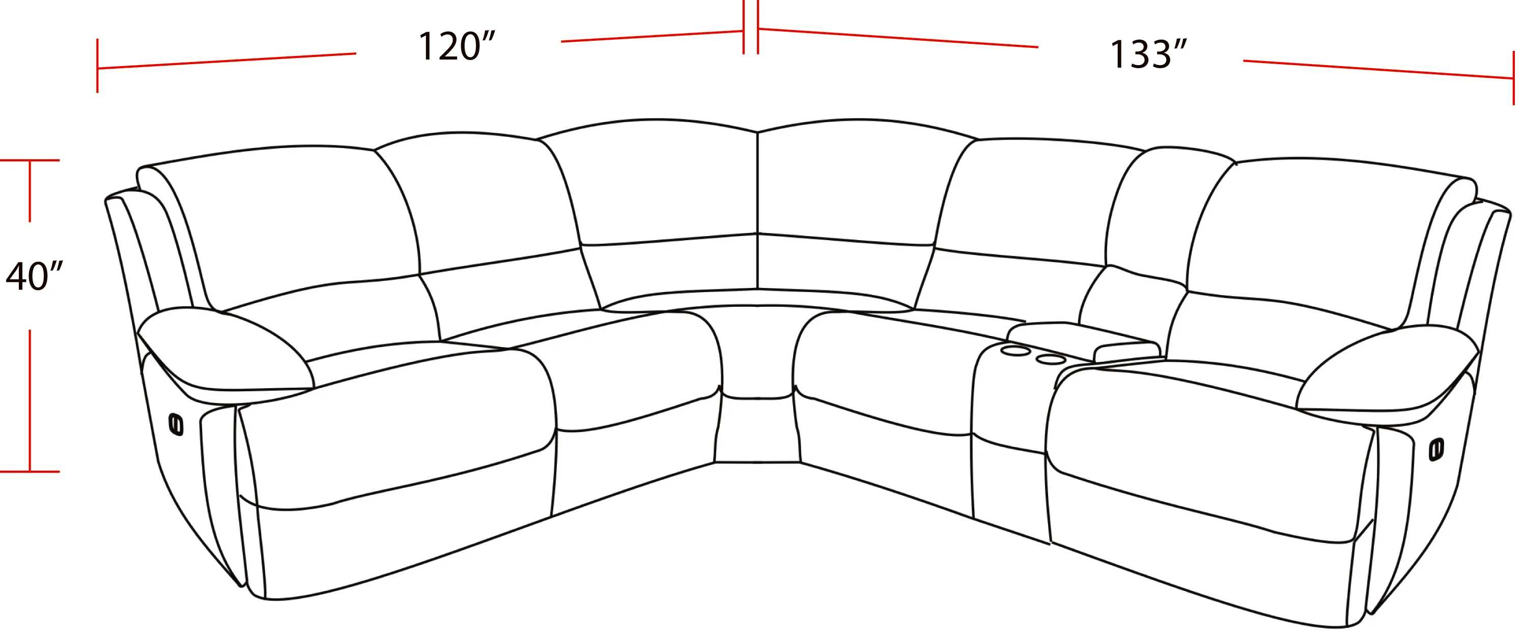 Parker Living Gladiator - Cobalt 6 Piece Modular Power Reclining Sectional with Power Adjustable Headrests - Image 3