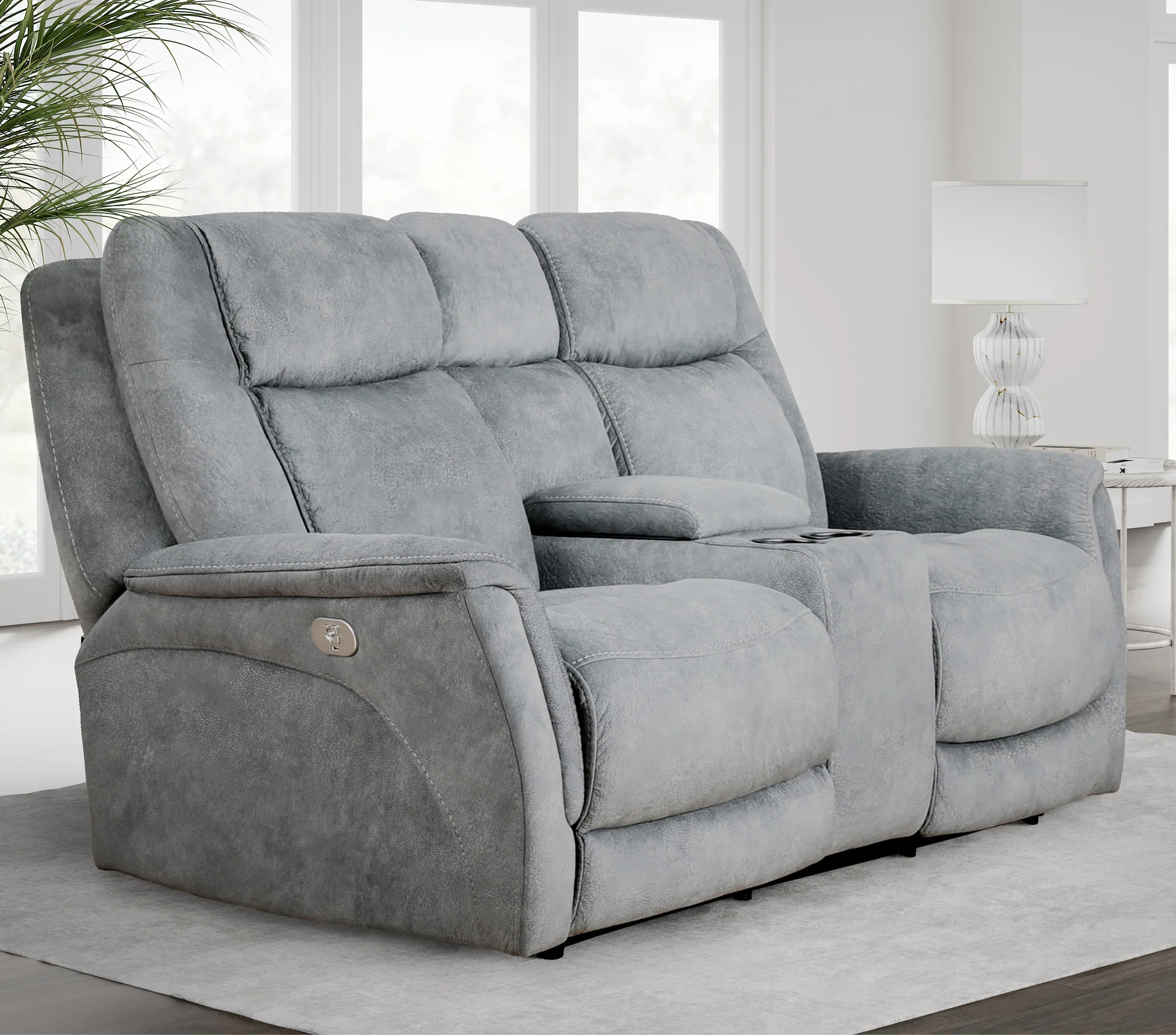 Parker Living Linus - Hudson Grey Power Reclining Sofa and Loveseat - Image 5