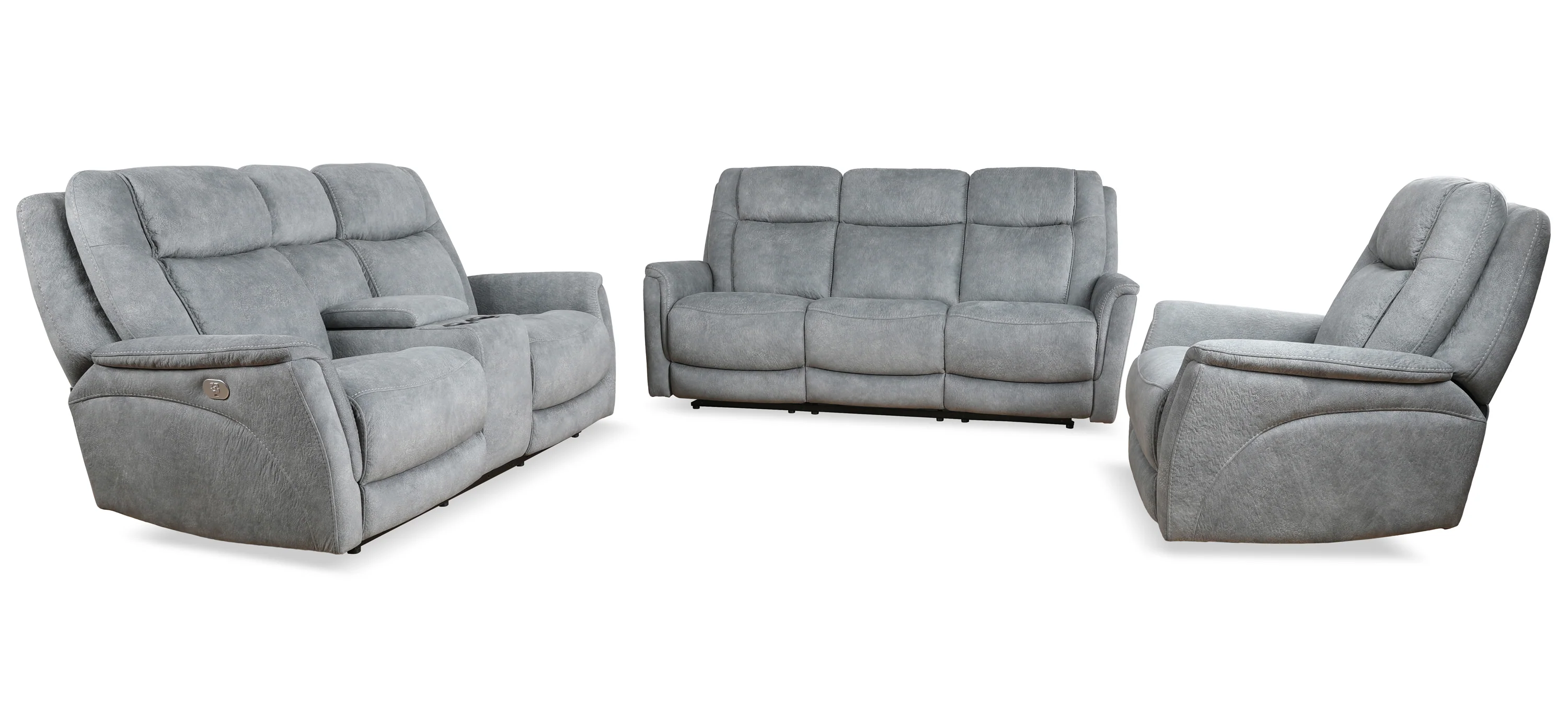 Parker Living Linus - Hudson Grey Power Reclining Sofa Loveseat and Recliner - Image 2