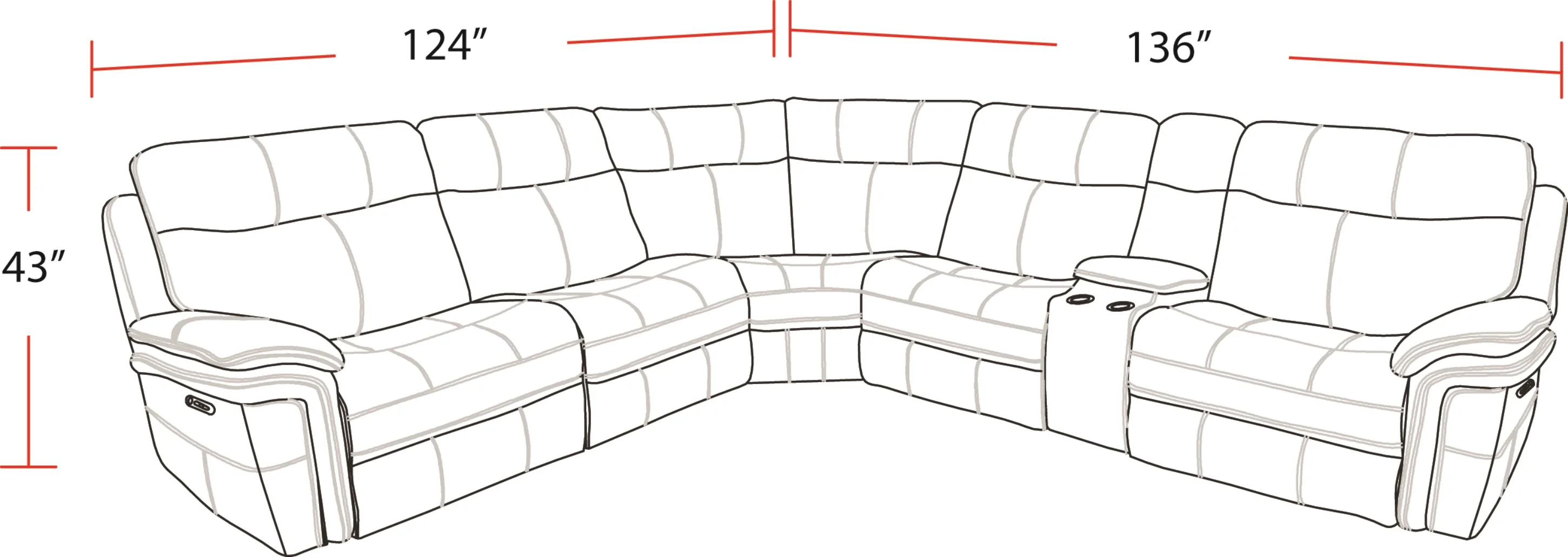 Parker Living Mason - Carbon 6 Piece Modular Power Reclining Sectional with Power Adjustable Headrests - Image 3