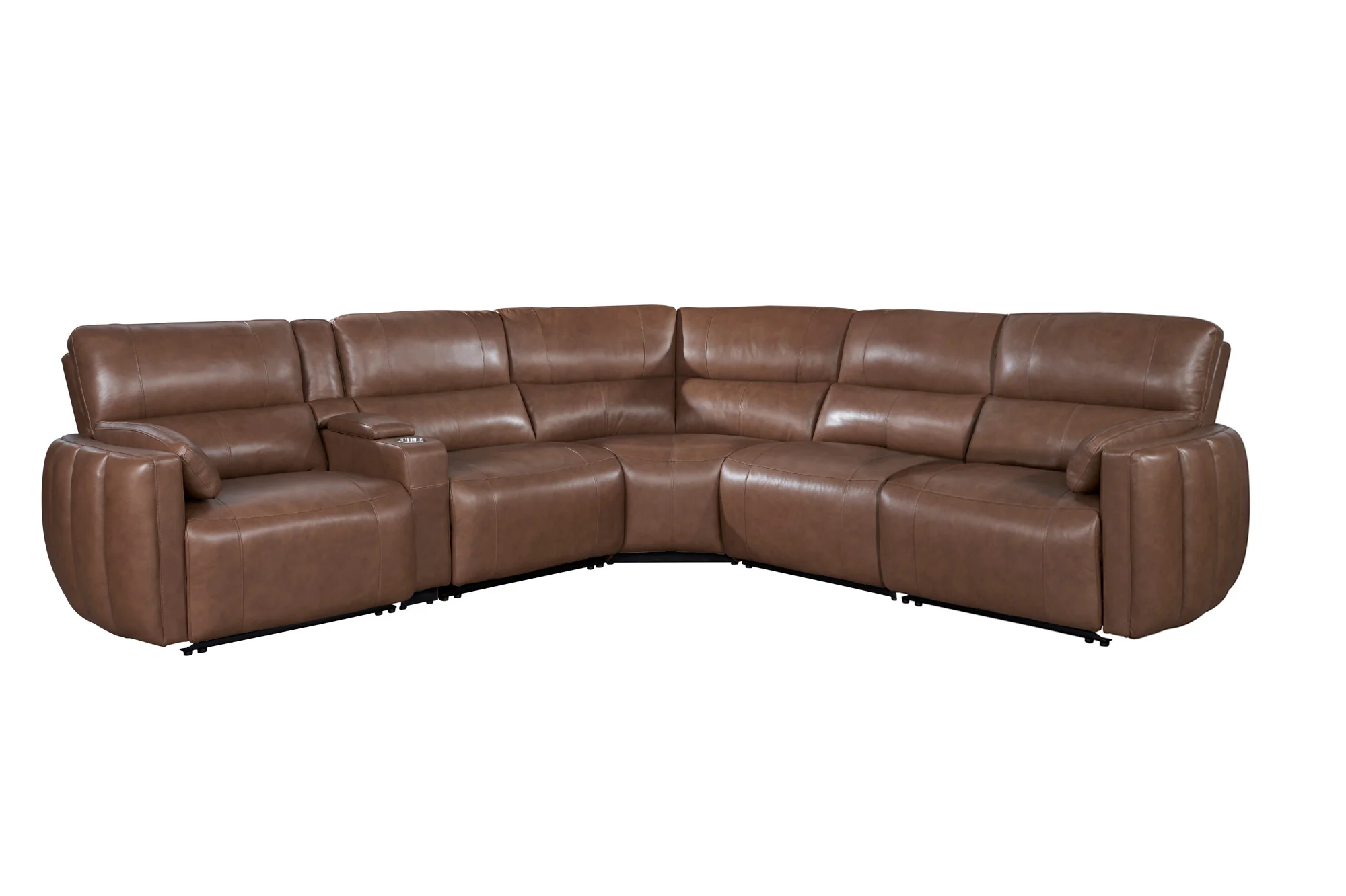 Parker Living Modesto - Sable 6 Piece Modular Power Reclining Sectional with Power Adjustable Headrests - Image 2