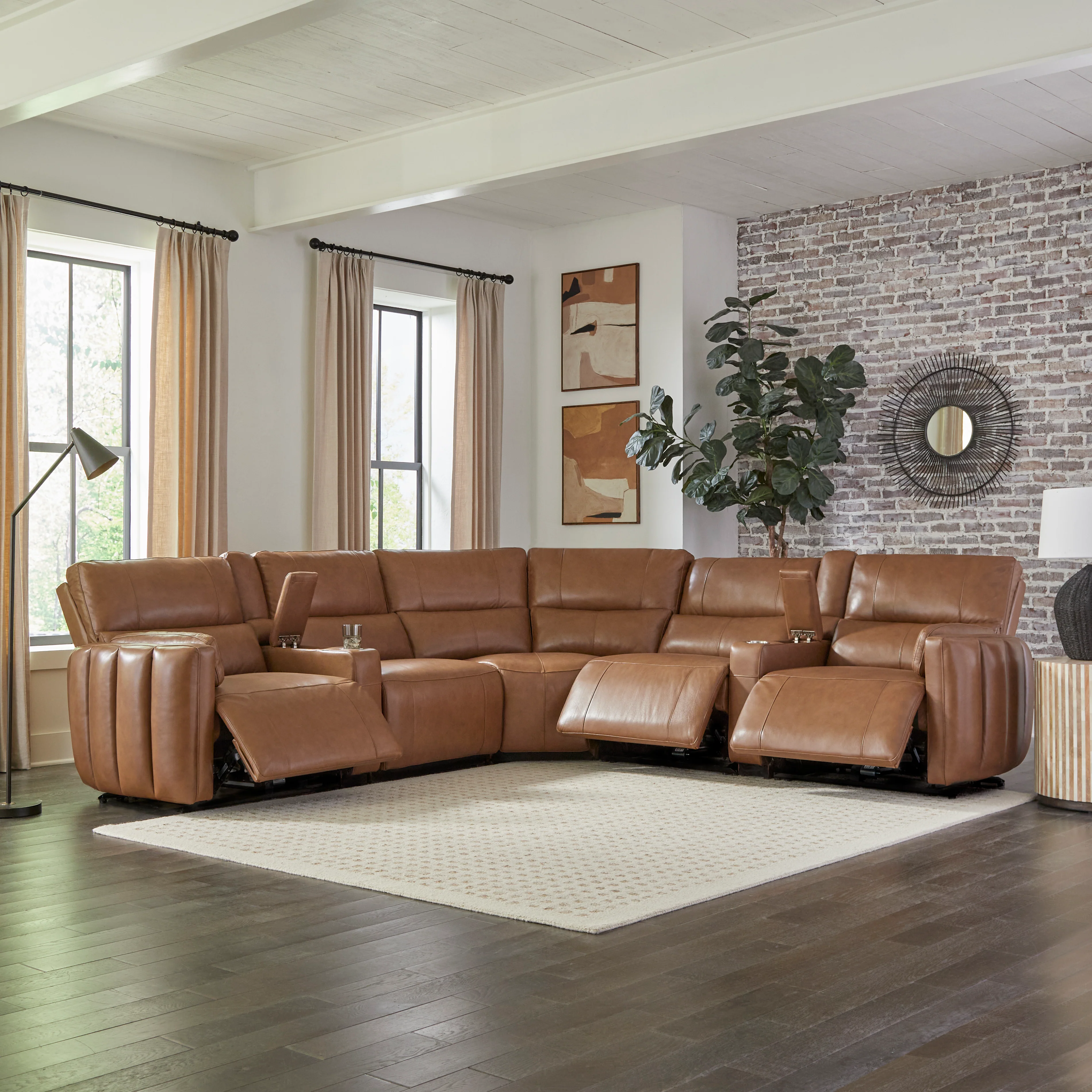 Parker Living Modesto - Sable 7 Piece Modular Power Reclining Sectional with Power Adjustable Headrests - Image 4