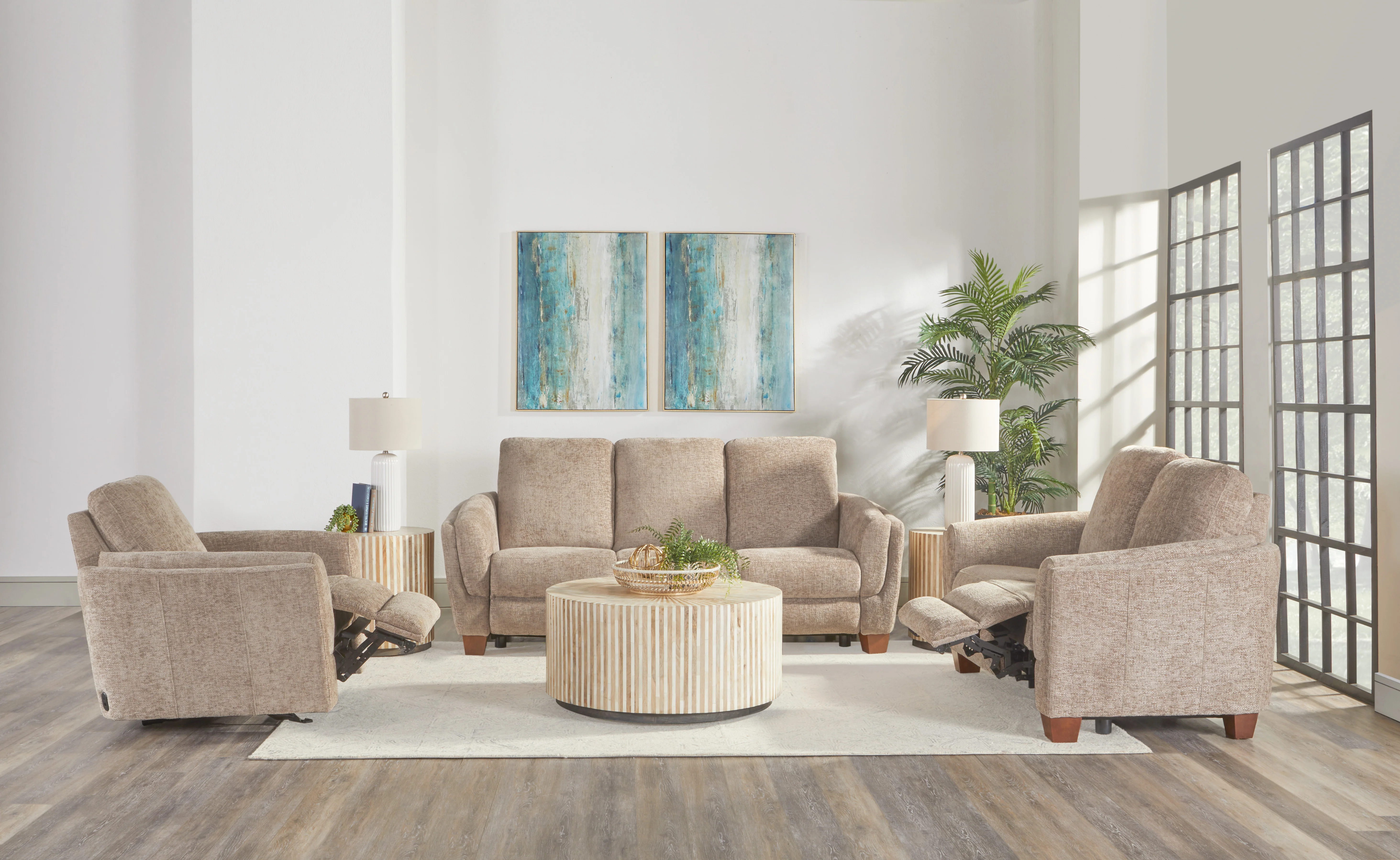 Parker Living Morehead - Biscotti Power Reclining Sofa Loveseat and Recliner - Image 4