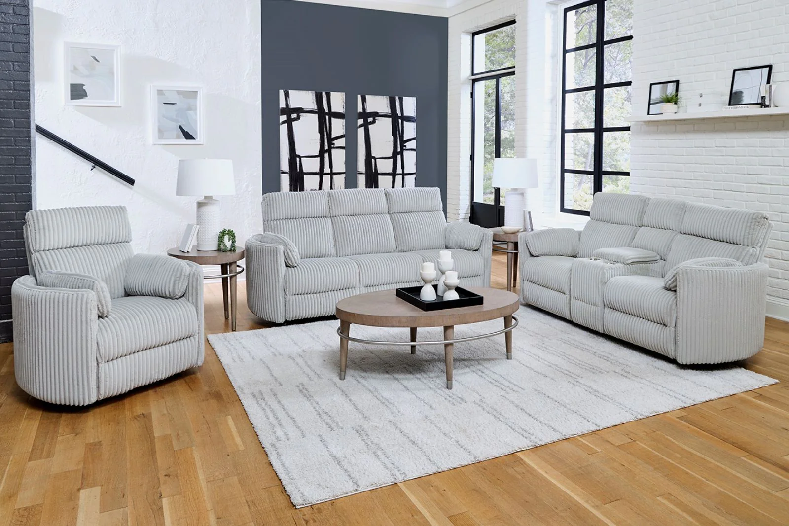 Parker Living Radius - Mega Grey Power Glider Reclining Console Loveseat - Image 2