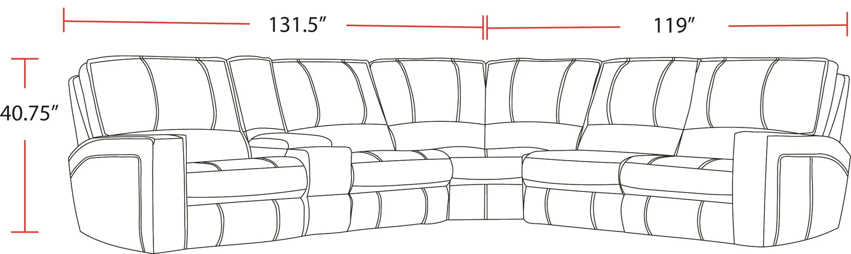 Parker Living Rockford - Verona Saddle 6 Piece Modular Power Reclining Sectional with Power Adjustable Headrests - Image 4