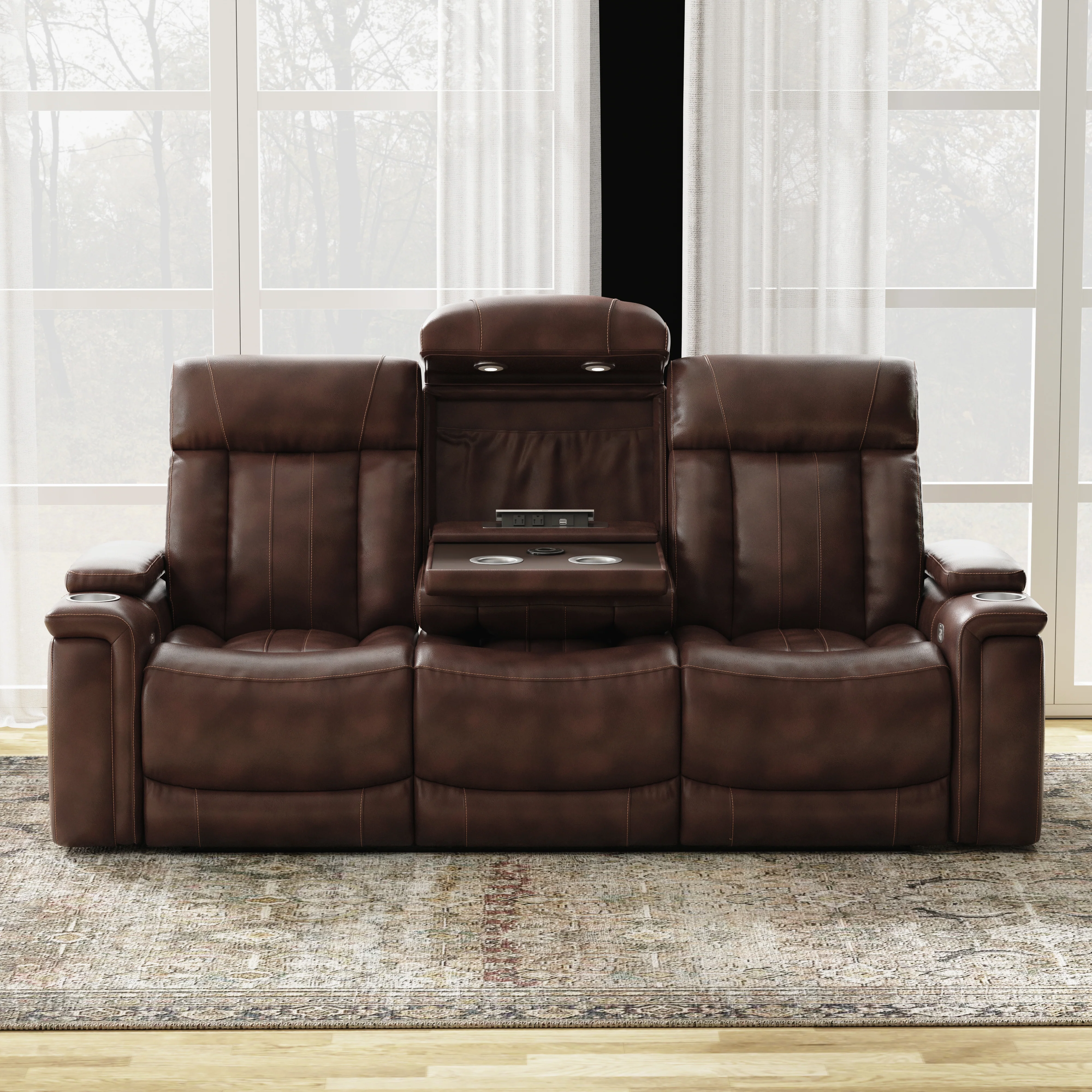 Parker Living Royce - Fantom Brown Power Reclining Sofa Loveseat and Recliner - Image 6