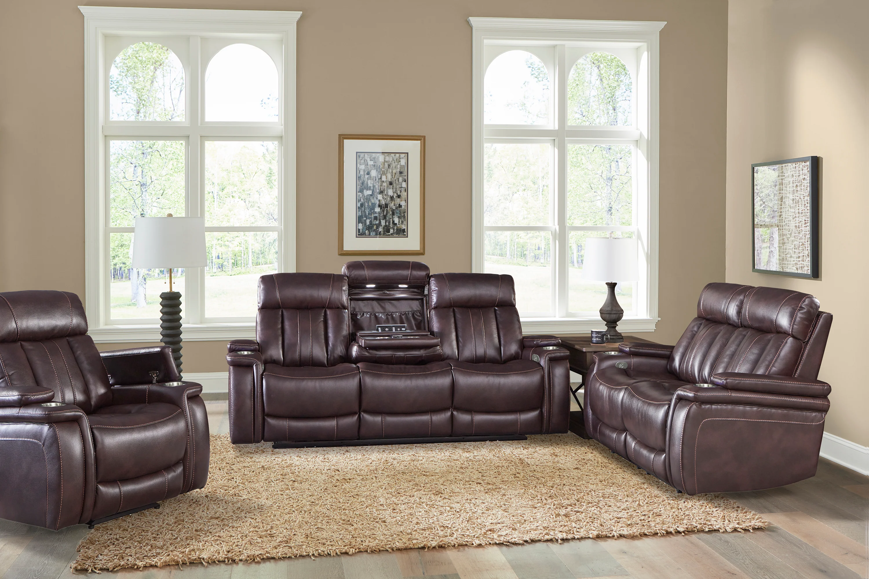 Parker Living Royce - Fantom Brown Power Reclining Sofa with Drop Down Console - Image 3