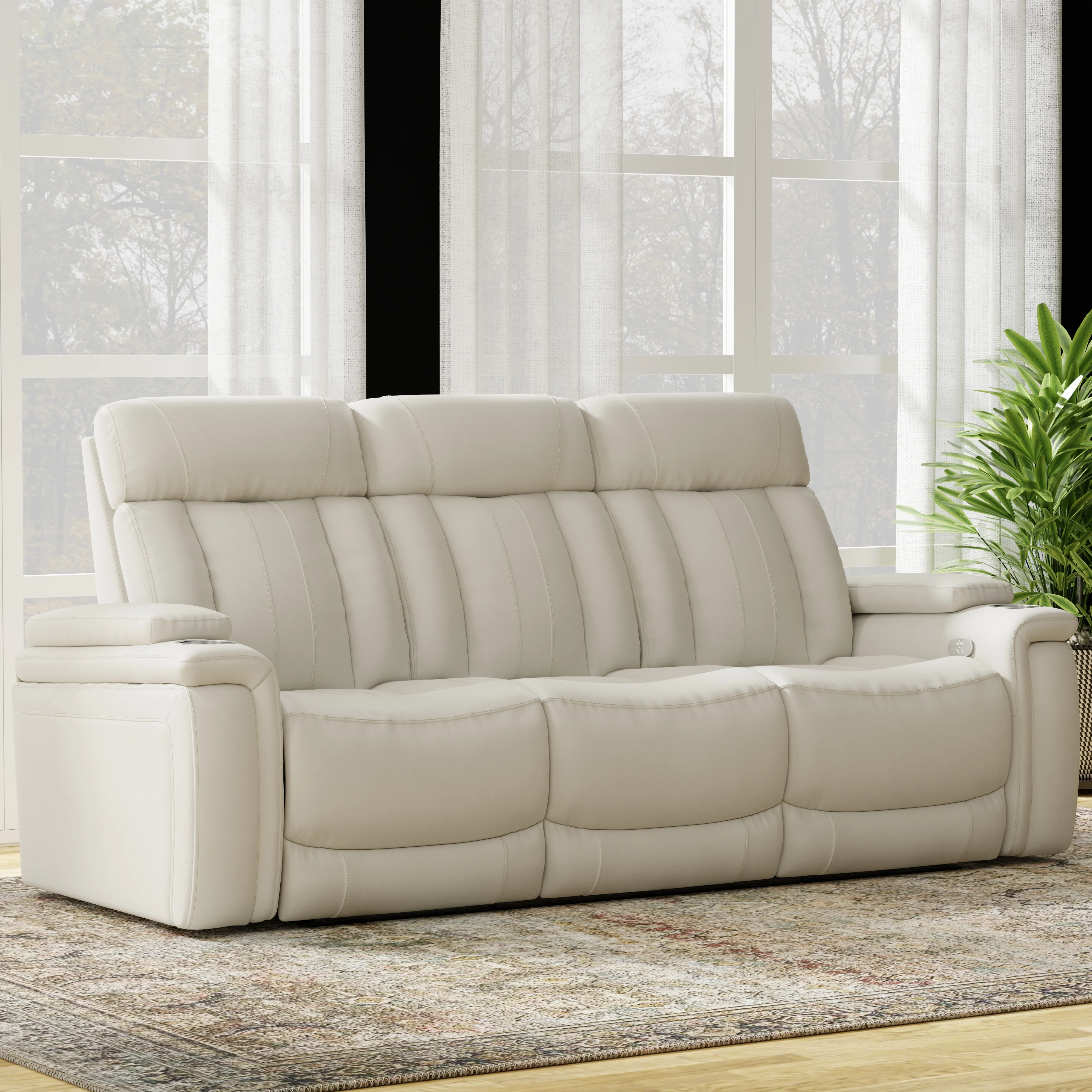 Parker Living Royce - Fantom Ivory Power Reclining Sofa Loveseat and Recliner - Image 4