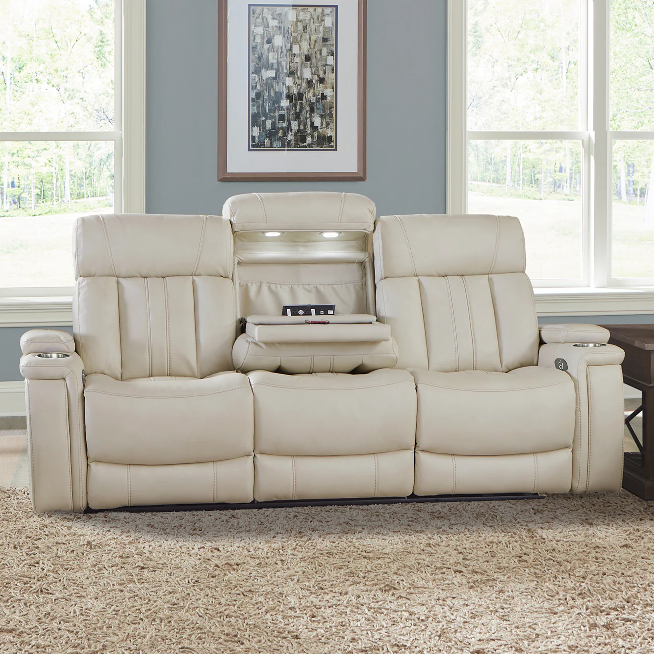 Parker Living Royce - Fantom Ivory Power Reclining Sofa Loveseat and Recliner - Image 5
