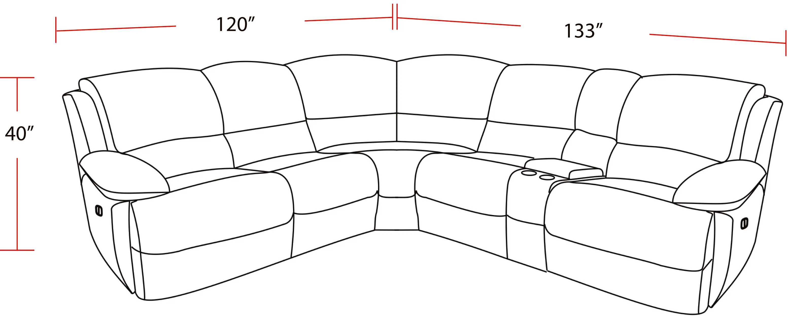 Parker Living Spartacus - Black 6 Piece Modular Power Reclining Sectional with Power Adjustable Headrests - Image 4