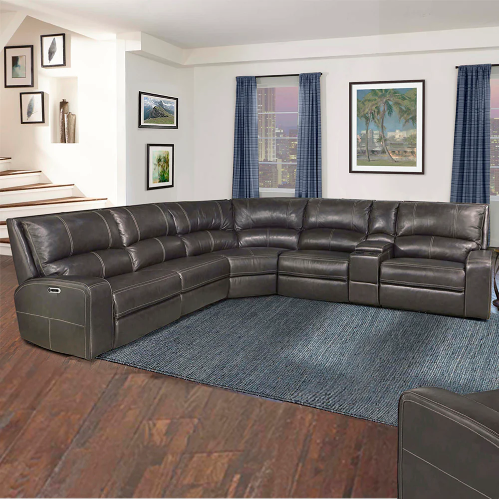 Parker Living Swift - Twilight 6 Piece Modular Power Reclining Sectional with Power Adjustable Headrests - Image 2