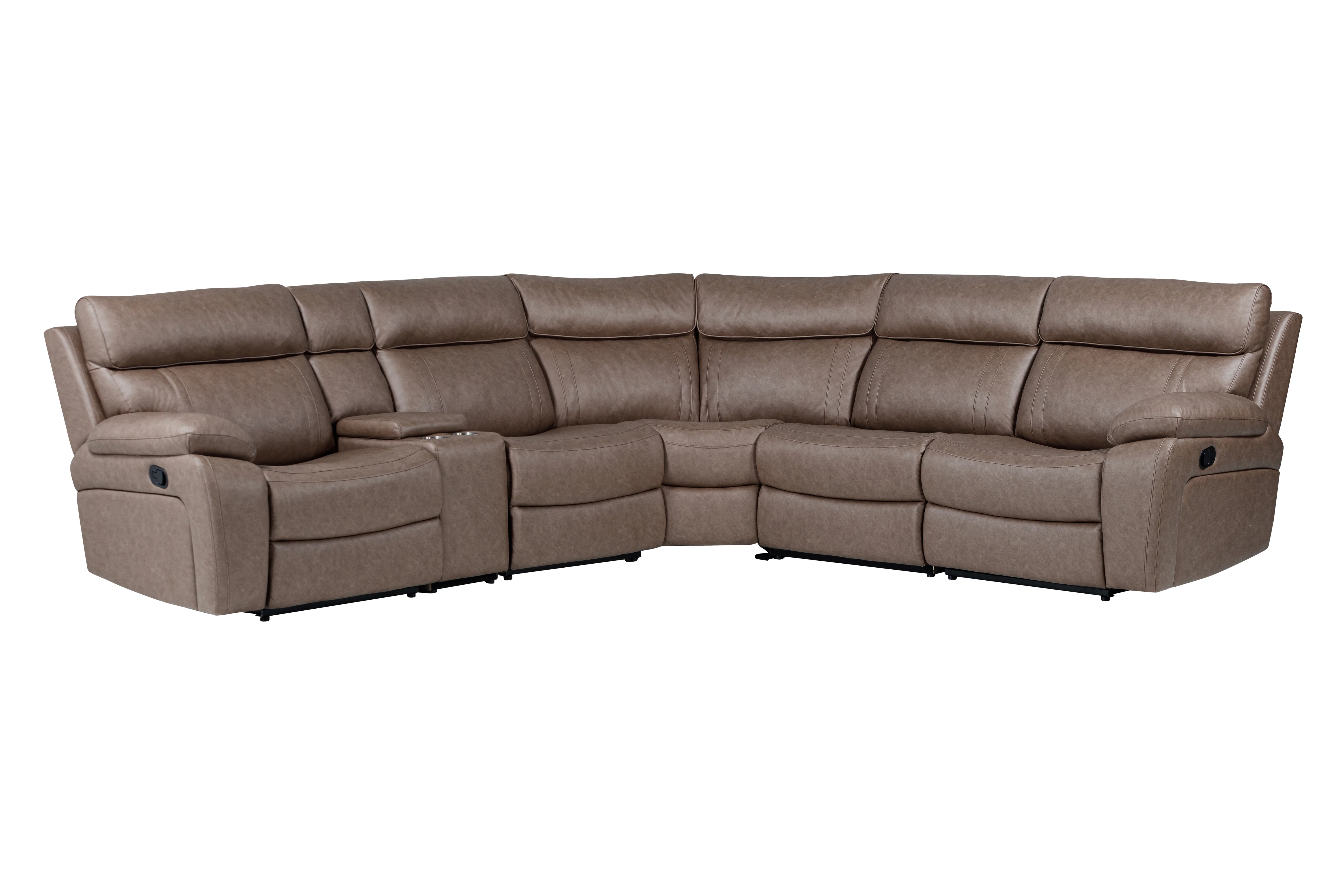 Parker Living Theon - Stokes Toffee 6 Piece Modular Manual Reclining Sectional and Entertainment Console - Image 2