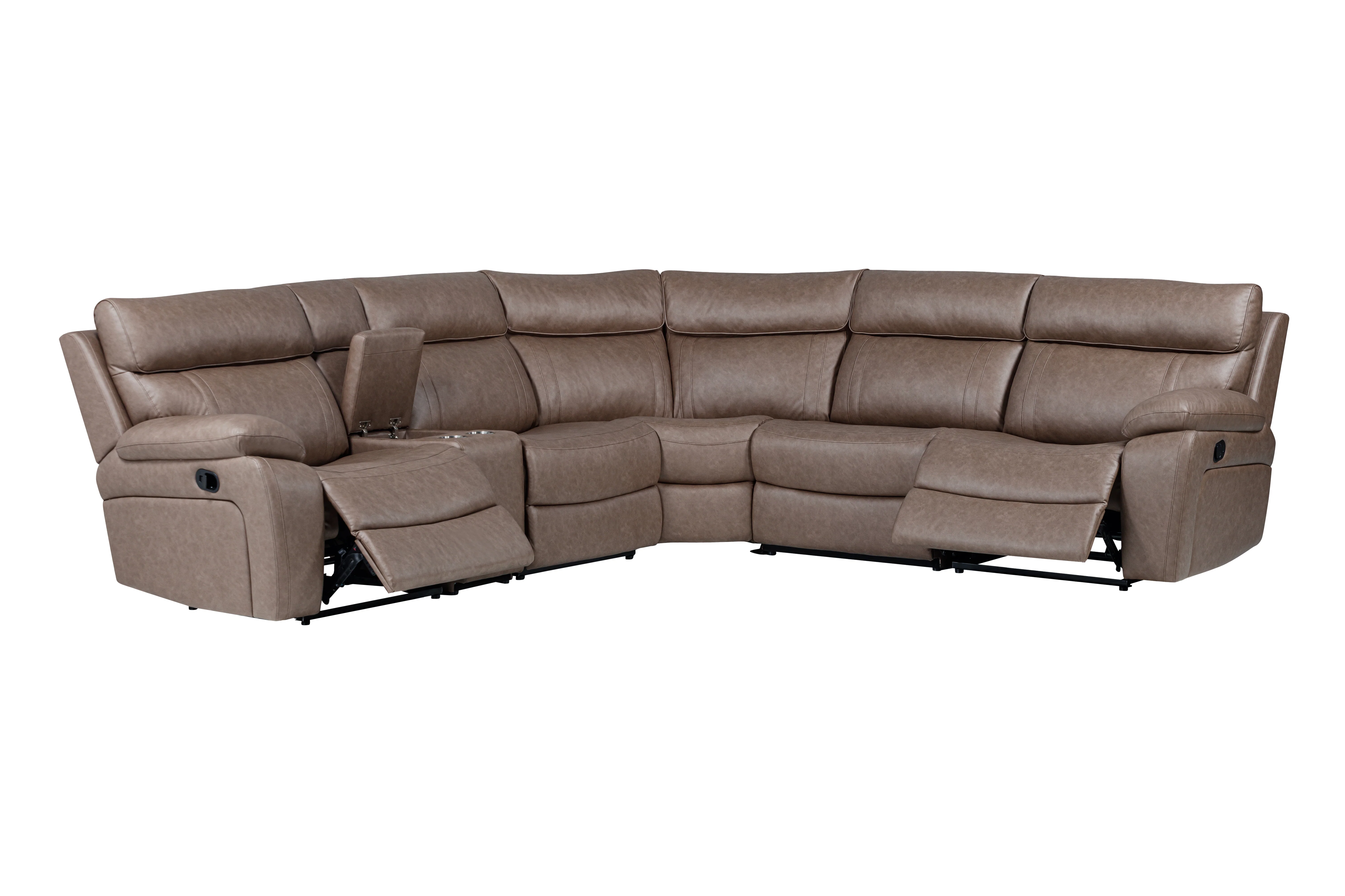Parker Living Theon - Stokes Toffee 6 Piece Modular Manual Reclining Sectional and Entertainment Console - Image 5