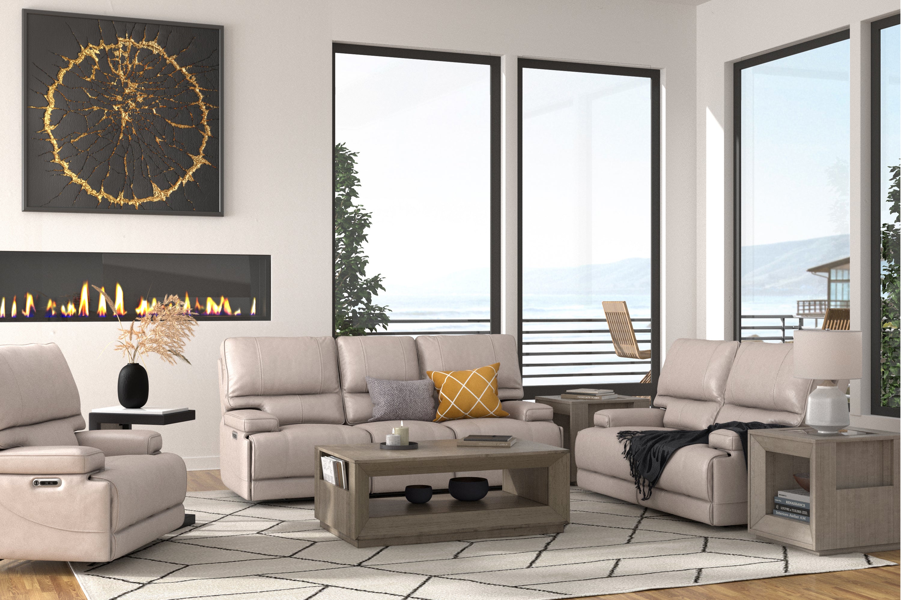 Parker Living Whitman - Verona Linen - Powered By Freemotion Power Reclining Sofa Loveseat and Recliner - Image 3