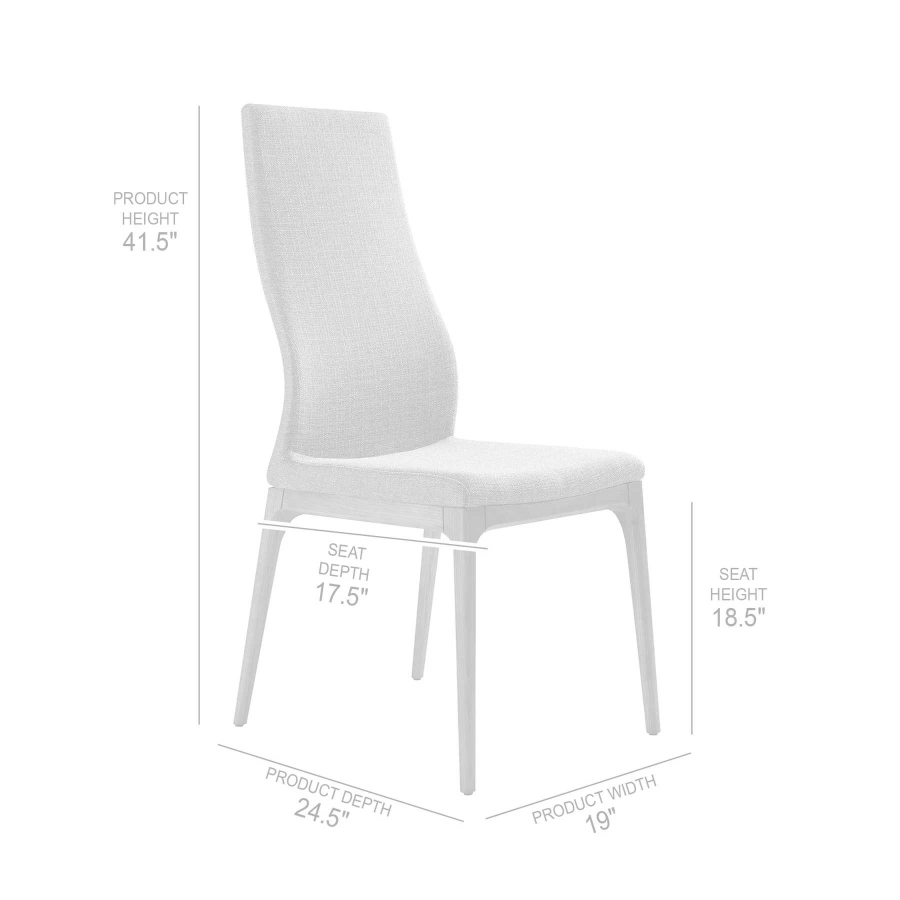 Parker Mid-Century Dining Chair in Walnut Finish and Gray Fabric - Set of 2 - Image 10
