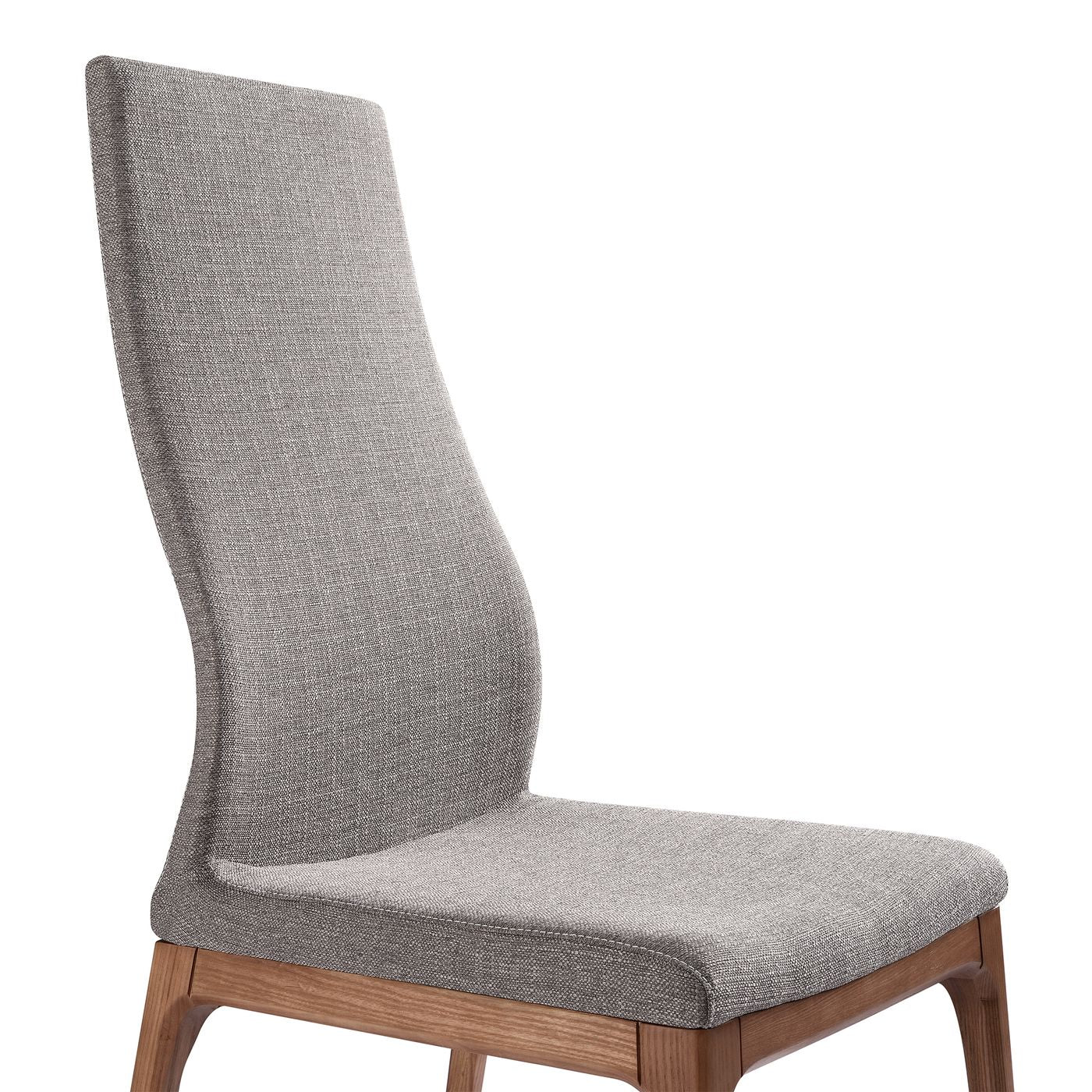 Parker Mid-Century Dining Chair in Walnut Finish and Gray Fabric - Set of 2 - Image 4