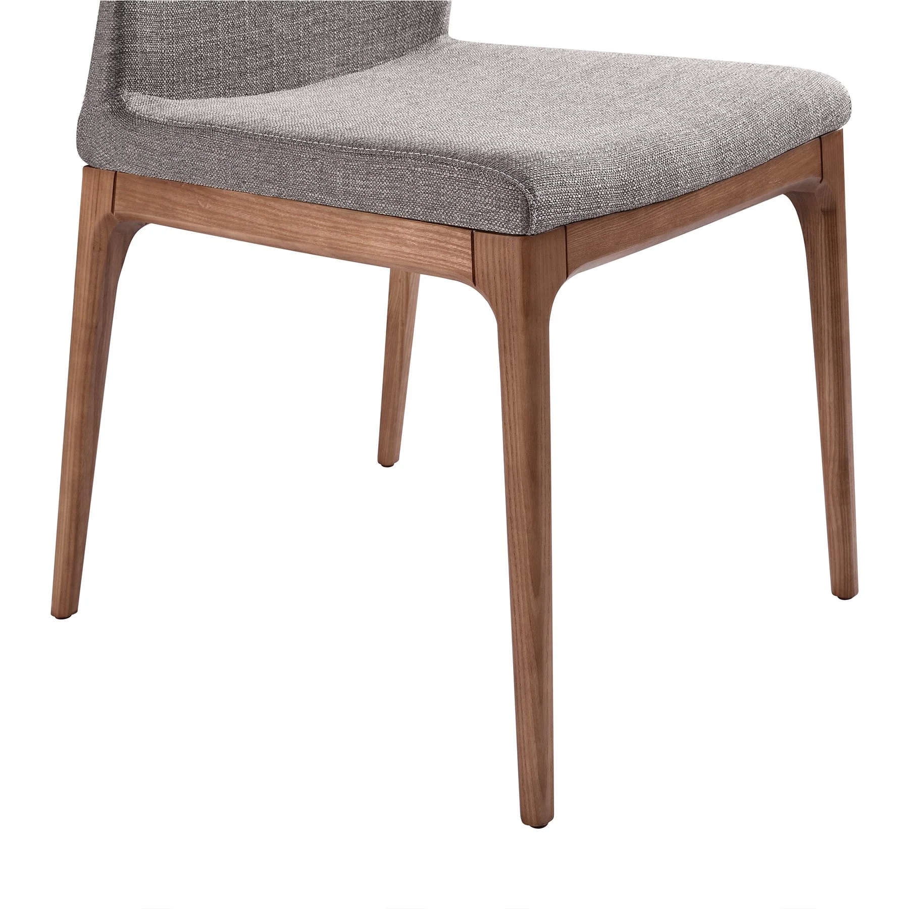 Parker Mid-Century Dining Chair in Walnut Finish and Gray Fabric - Set of 2 - Image 6
