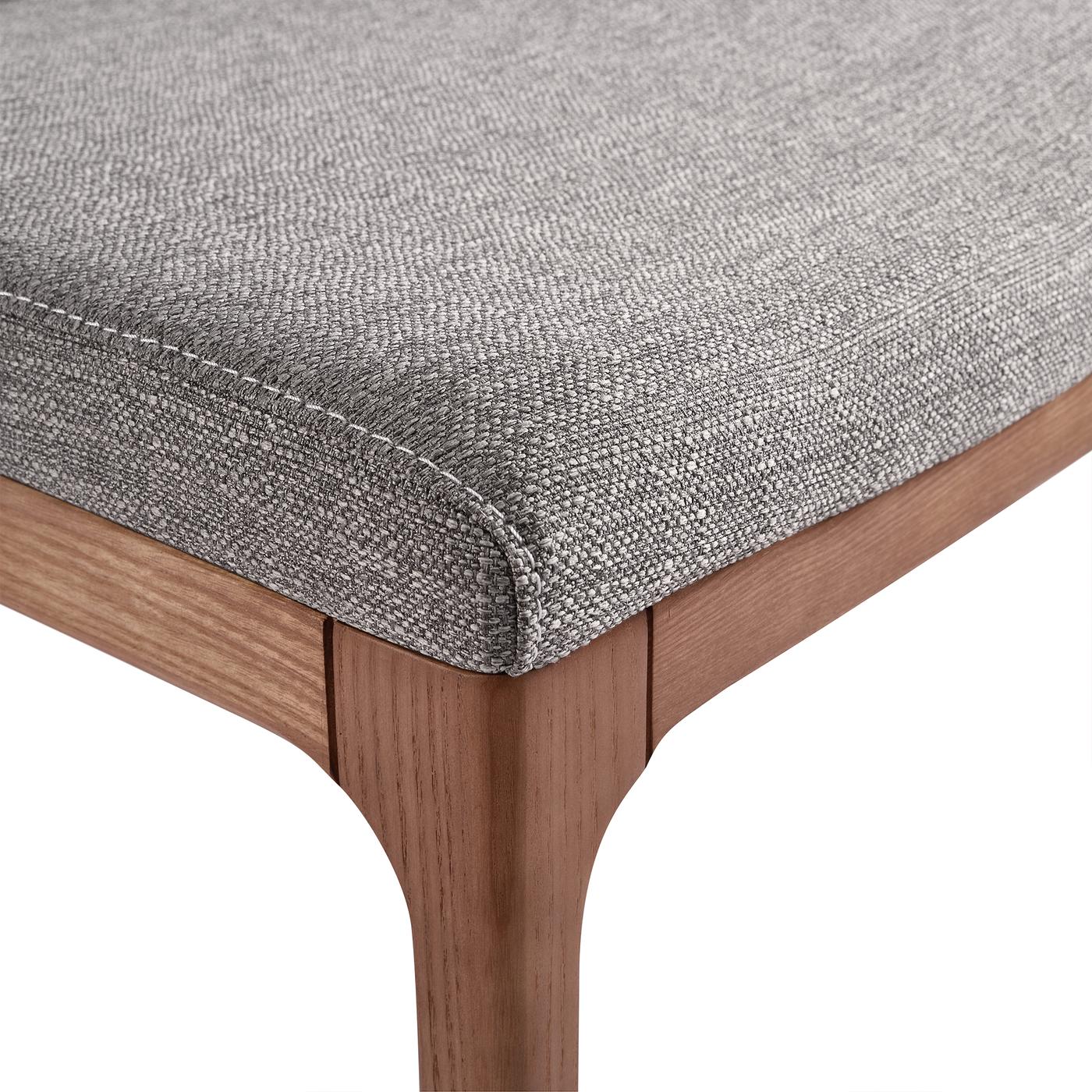 Parker Mid-Century Dining Chair in Walnut Finish and Gray Fabric - Set of 2 - Image 8