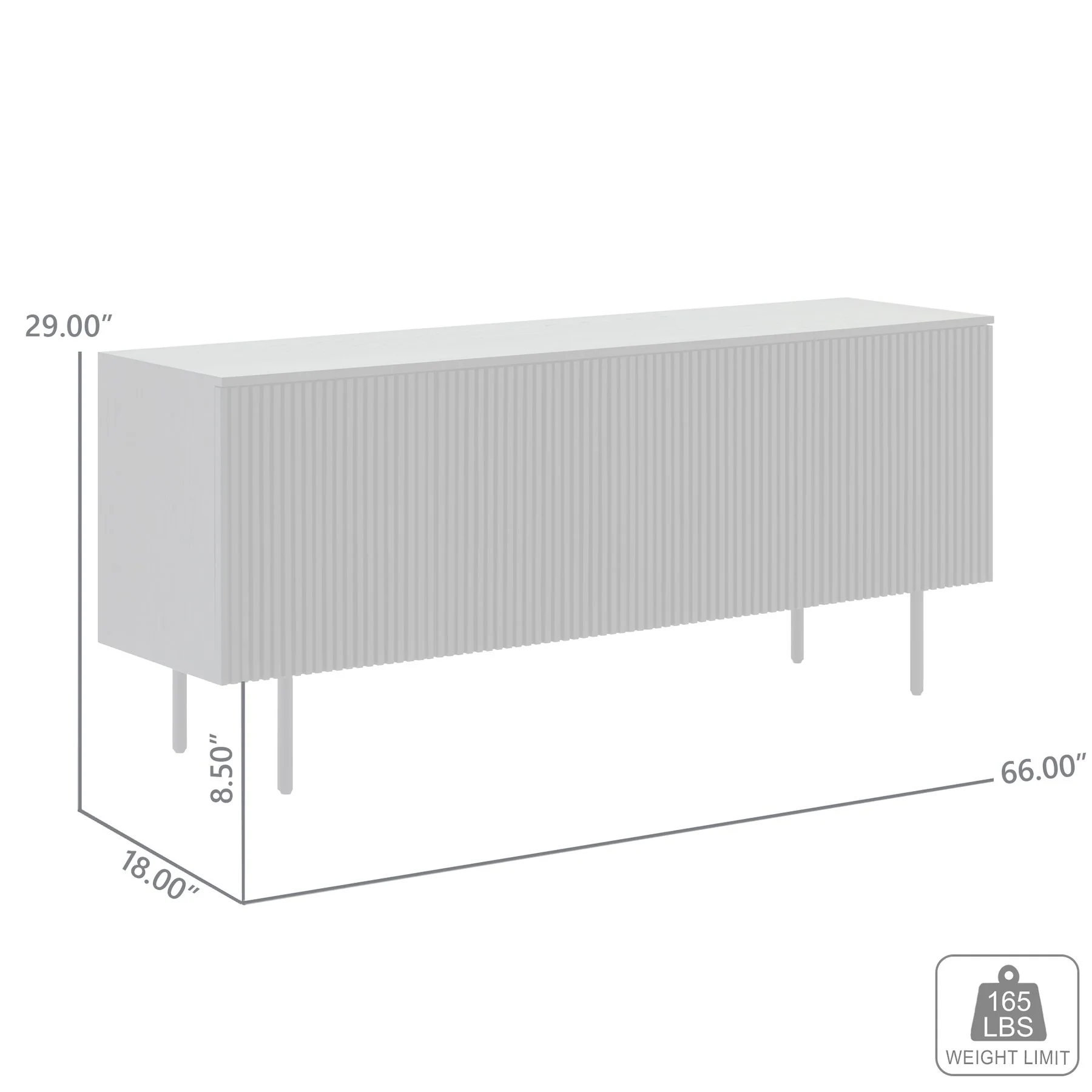 Pasadena 4 Door Wood Buffet Cabinet with Black Oak Finish - Image 10