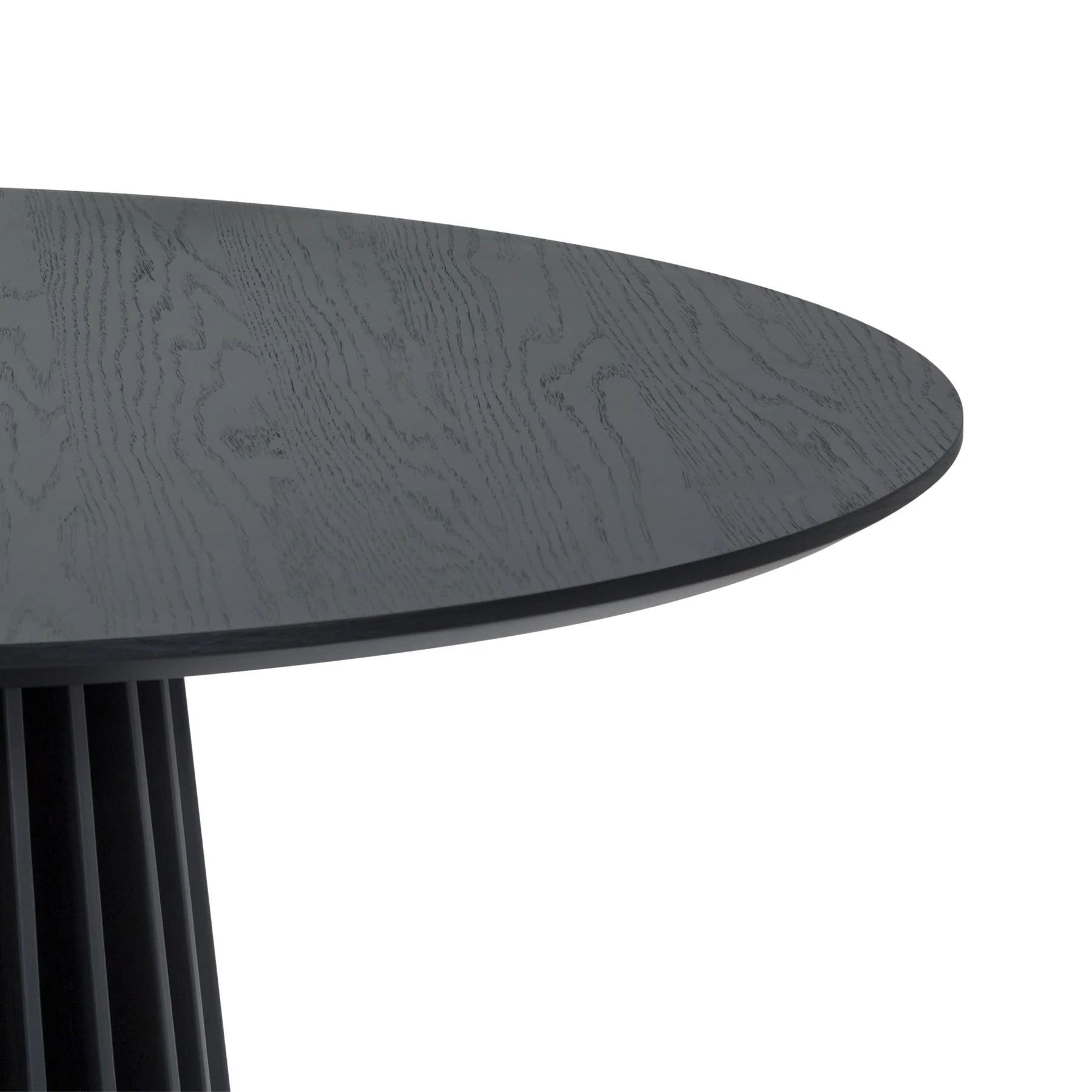 Pasadena 47" Wood Round Dining Table in Black Oak Finish - Image 2