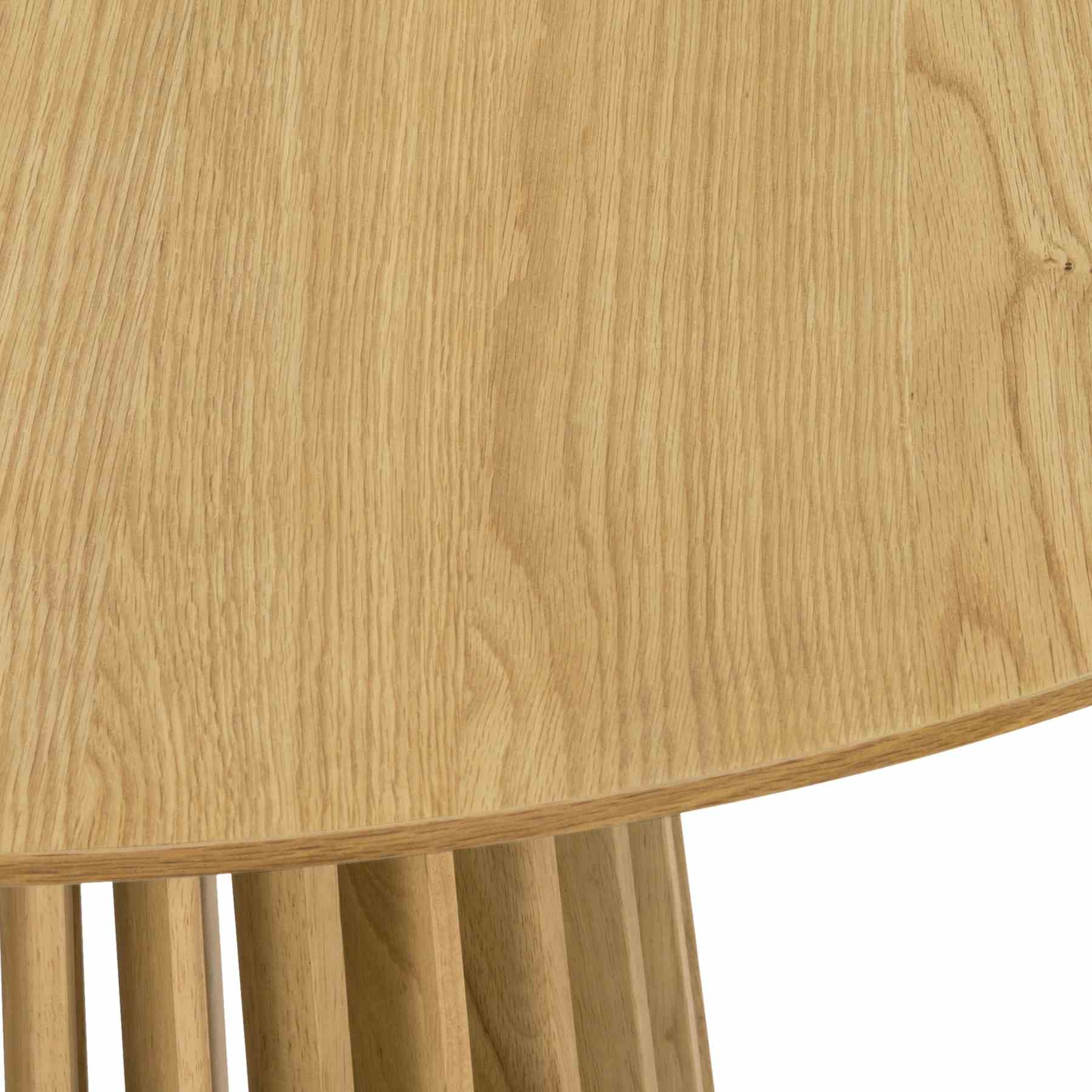 Pasadena 47" Wood Round Dining Table in Natural Oak Finish - Image 3