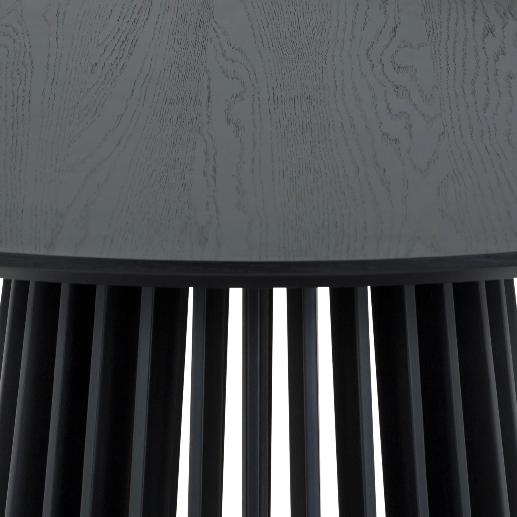 Pasadena Apache 5 Piece Round Dining Set in Black Oak Finish with Black Faux Leather - Image 8