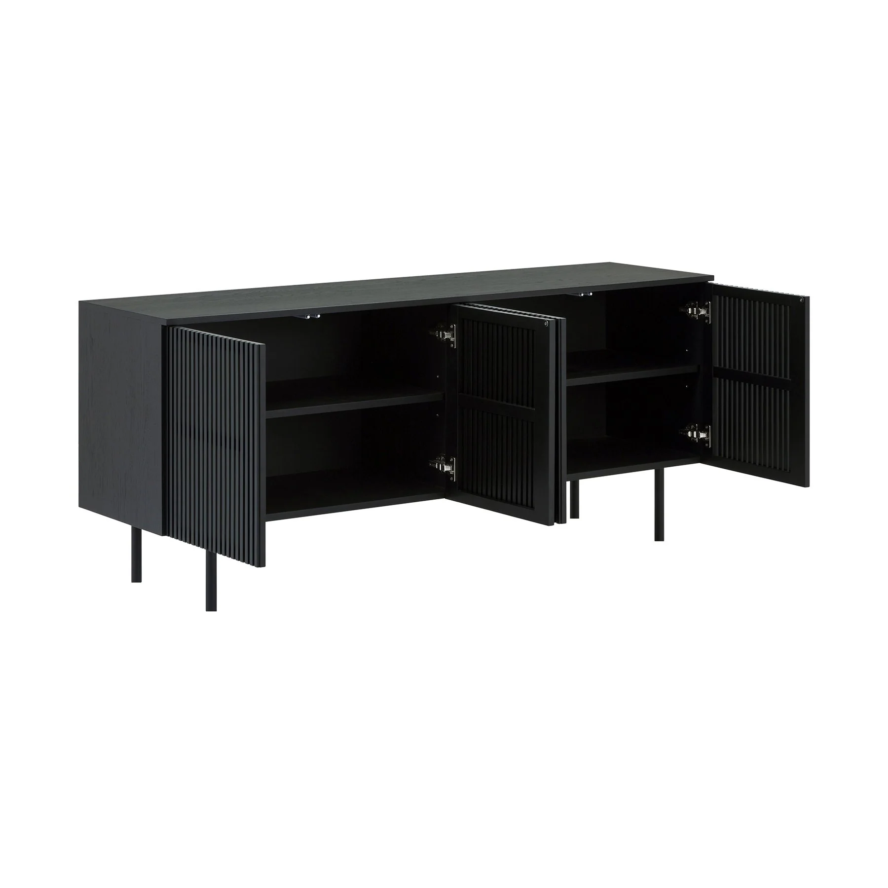 Pasadena Apache 6 Piece Round Dining Set with Buffet in Black Oak and Walnut Finish - Image 6