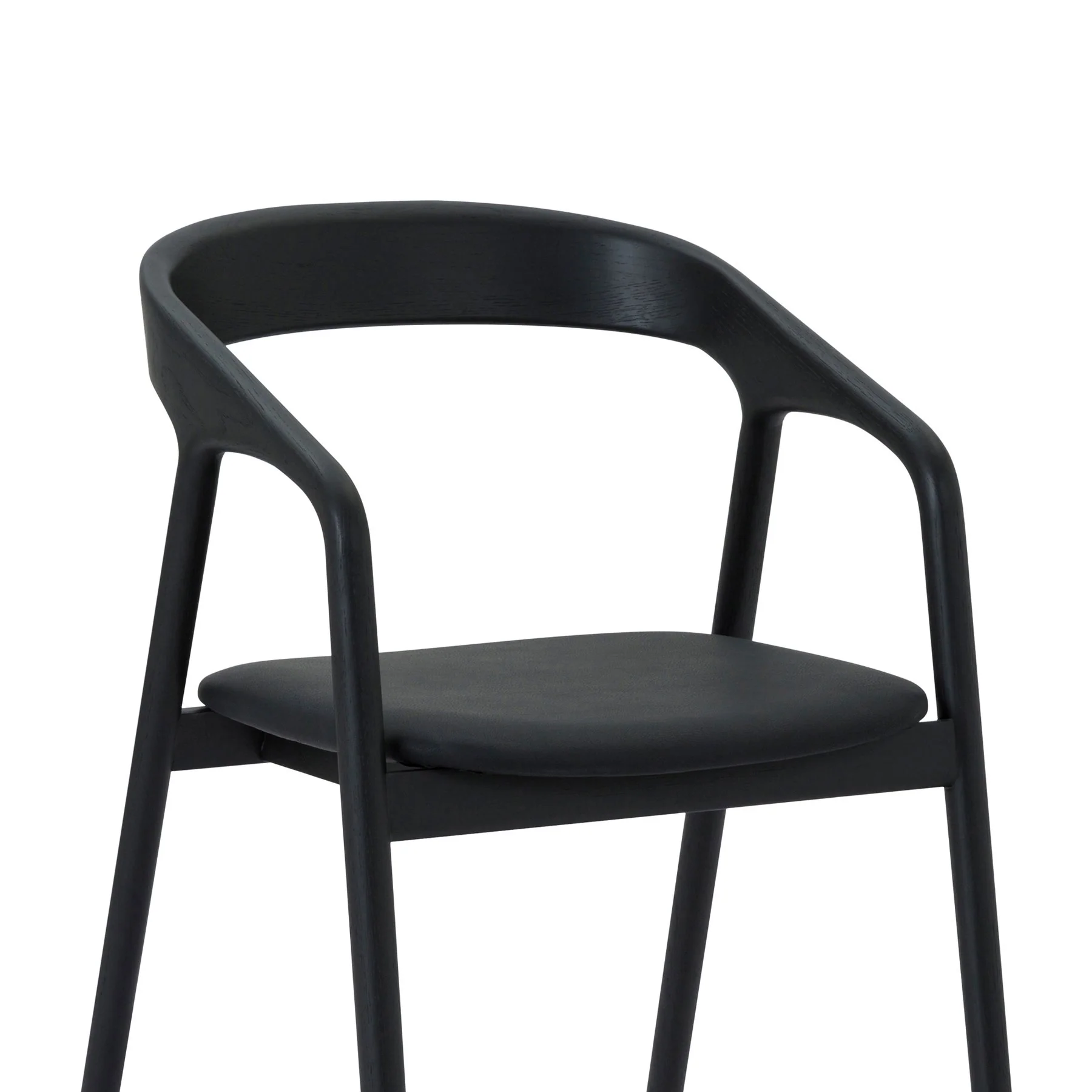 Pasadena Apache 7 Piece Oval Dining Set in Black Oak Finish with Black Faux Leather - Image 6