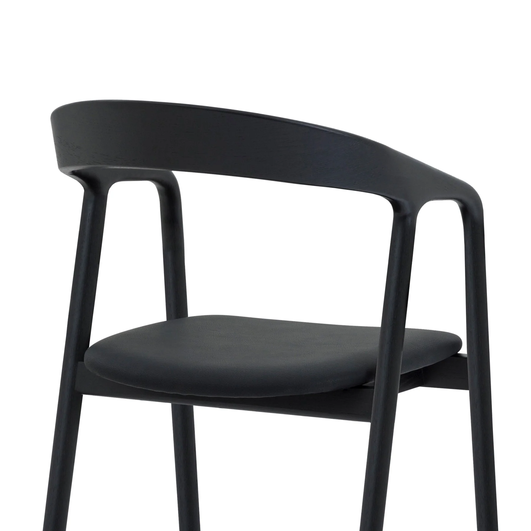 Pasadena Apache 7 Piece Oval Dining Set in Black Oak Finish with Black Faux Leather - Image 7